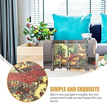 ミニ屏風 中国 貝殻装飾 博古図 1980年中国現地にて購入 Amazon.co.