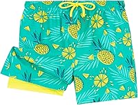 UMELOK Boys Swim Trunks with Compression Liner: UPF 50+ Quick-Dry Toddler Bathing Suit, 2-16Y Beach Pool Swimwear