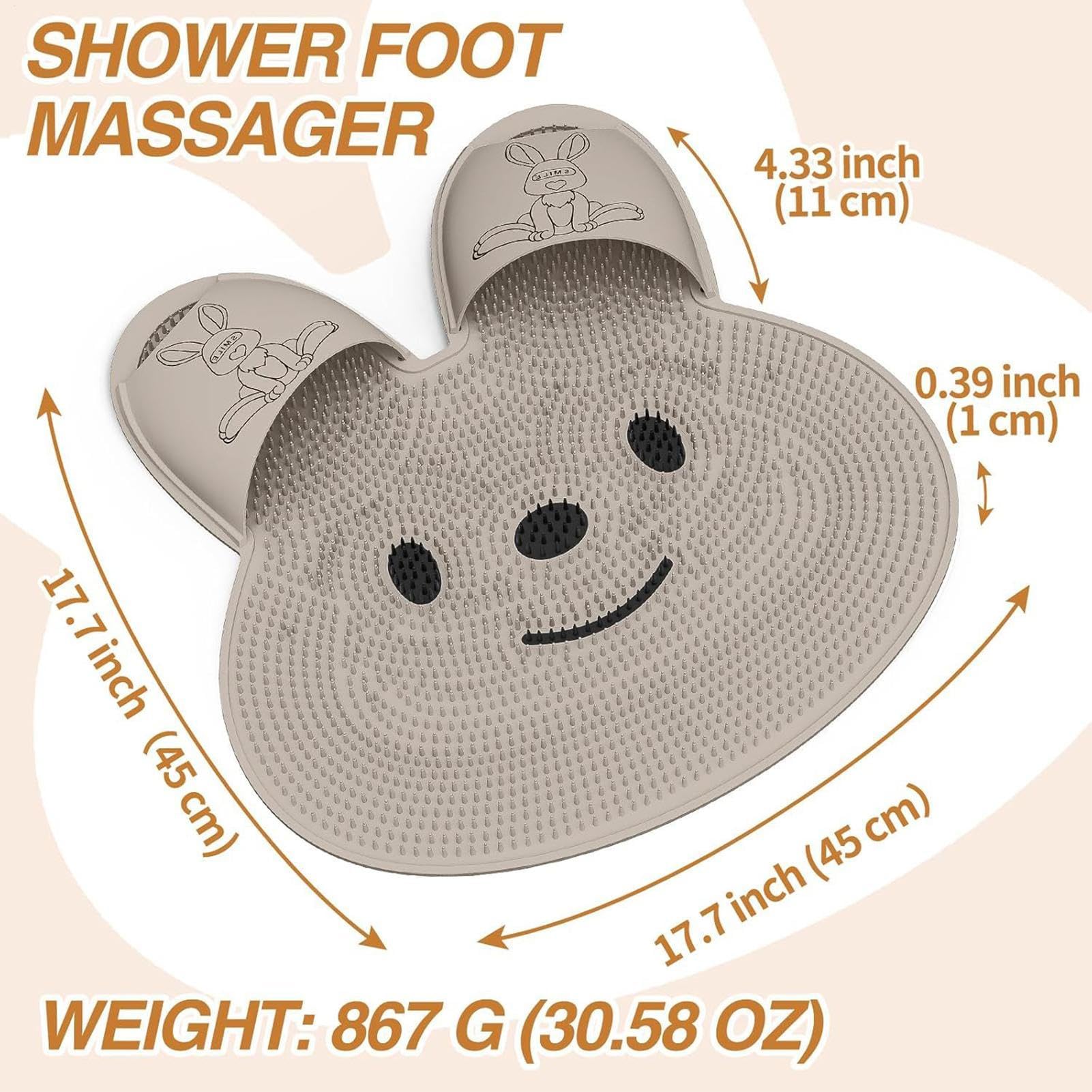 Alfombrilla Exfoliante para Pies en Ducha Limpiapies de Ducha con Ventosas | Cepillo Antideslizante Limpieza de Pies Accesorios Baño para Unisex Adultos y Mayores Exfoliación