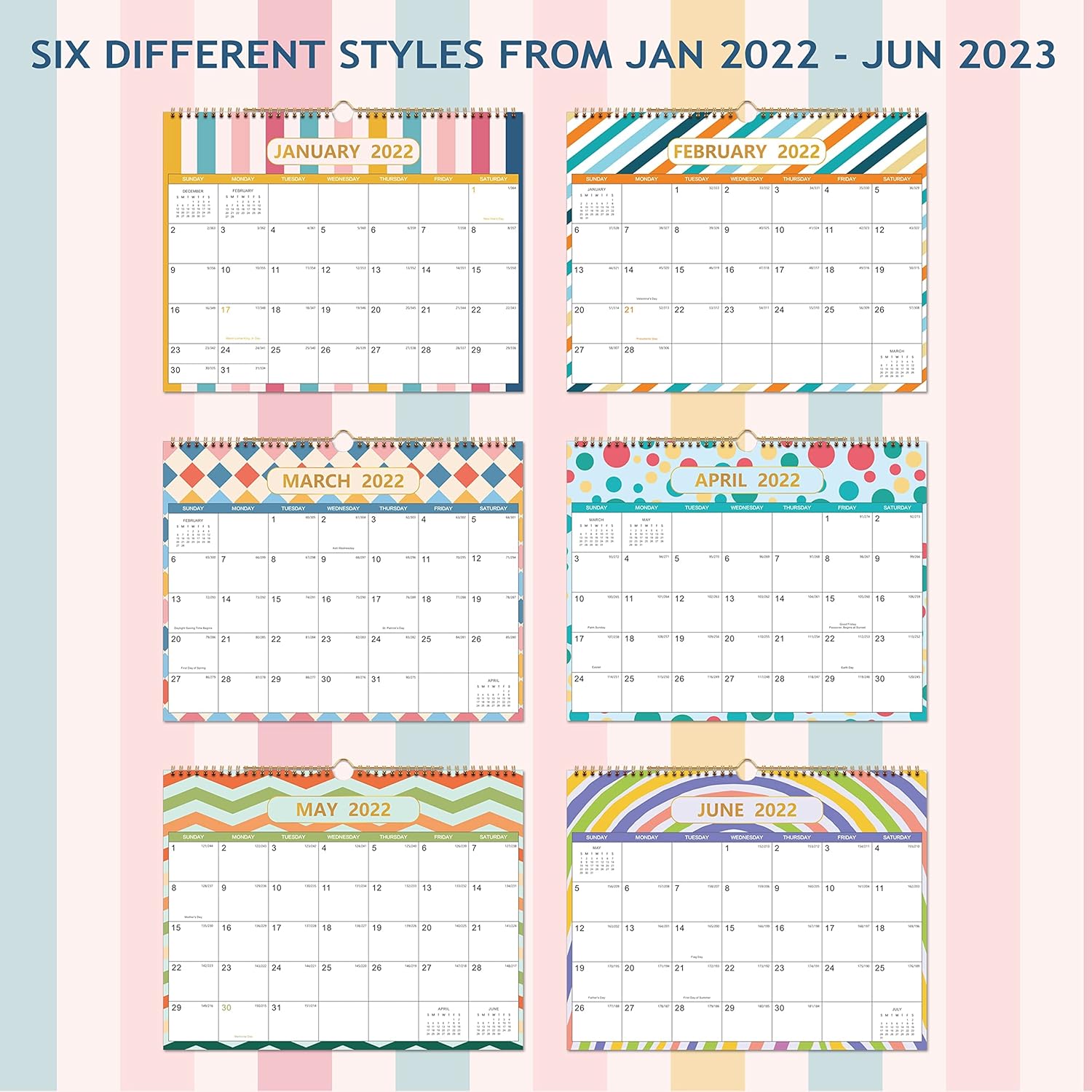 Buy Wall Calendar 20222023 From Jan 2022 to Jun 2023, 18