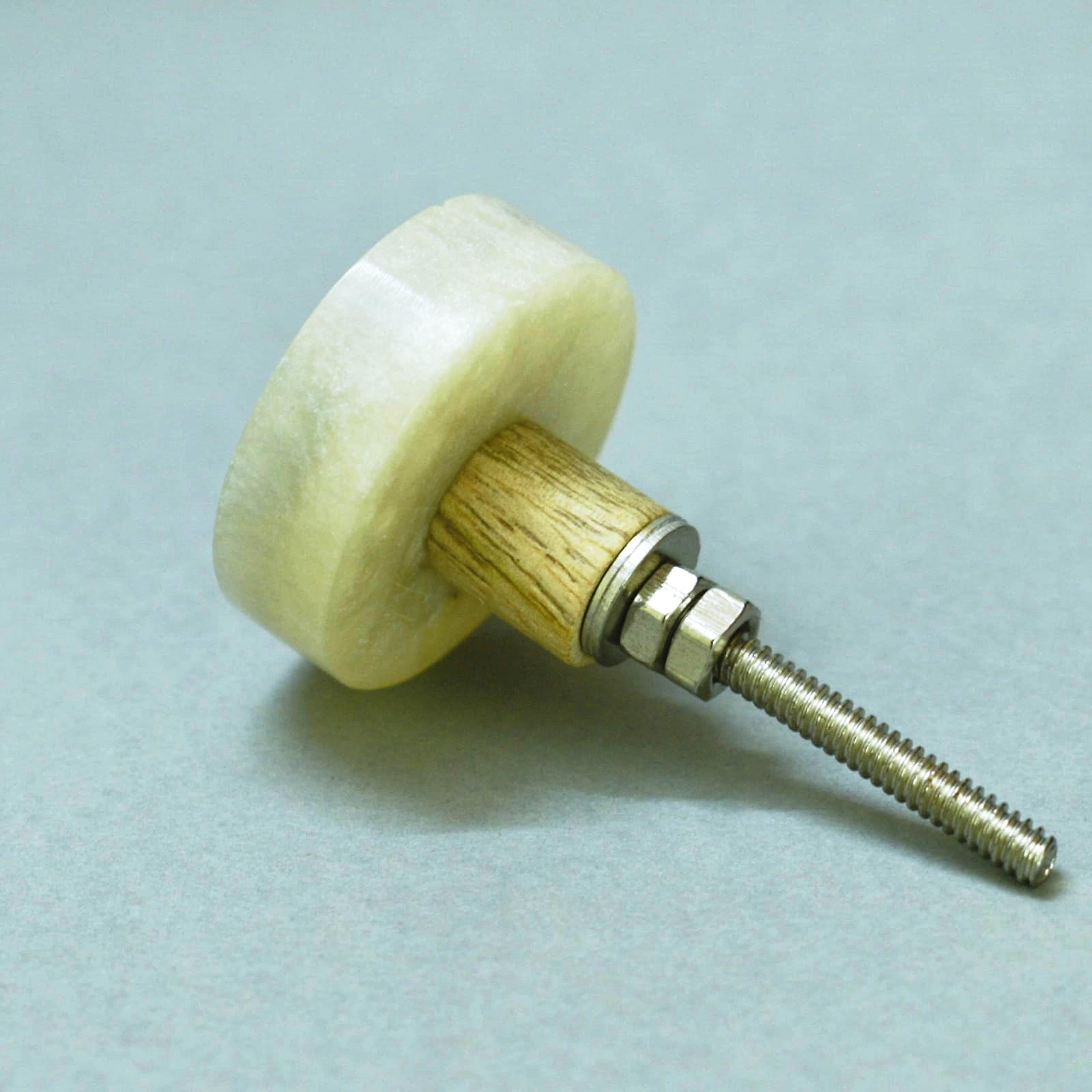 ARTISNO White Set of 6 Resin Wood Knobs: Unique Round Resin Drawer Door Knobs & Cabinet Pulls - Image 2