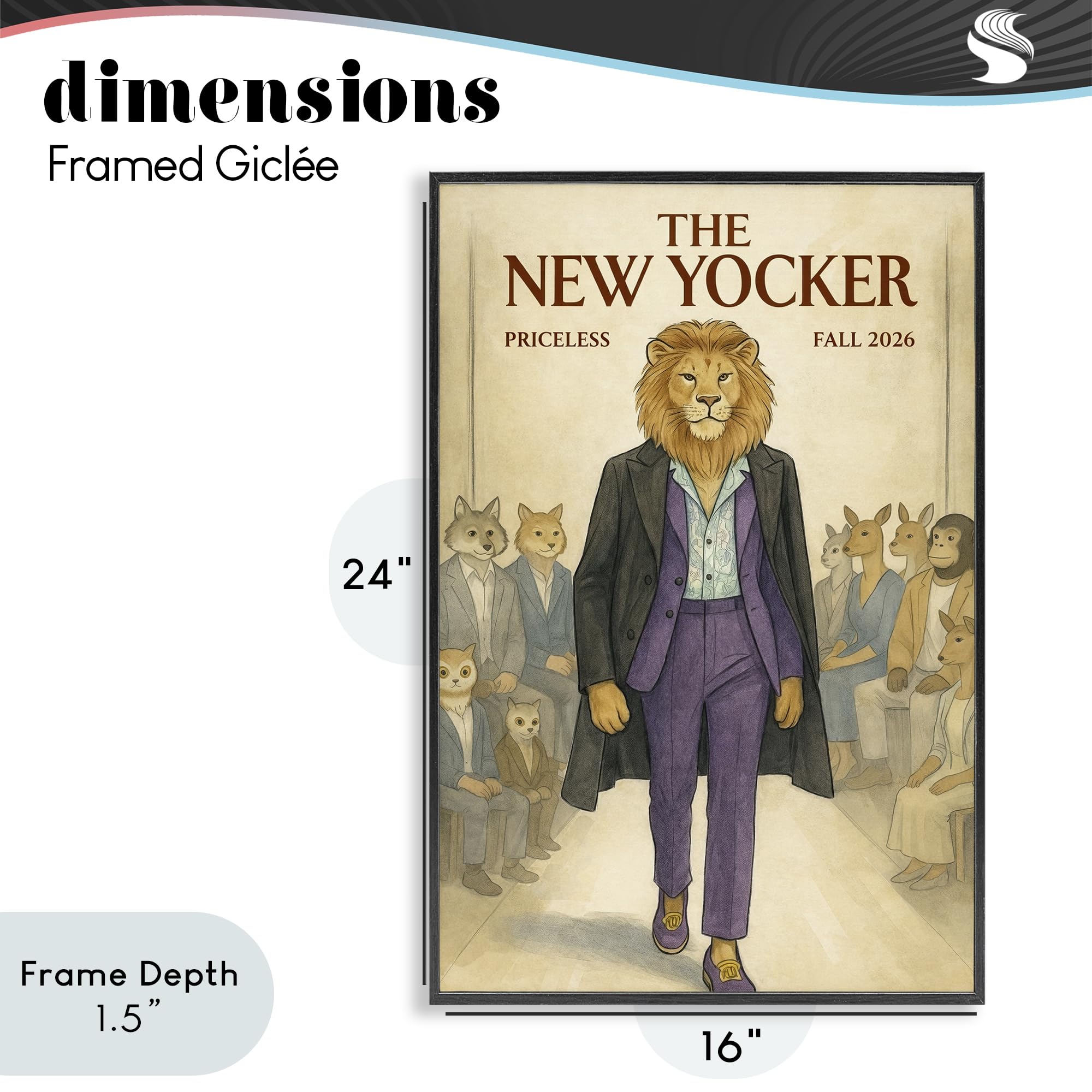 Lion Model Fantasy Animal, gerahmter Giclée-Druck, 40,6 x 61 cm