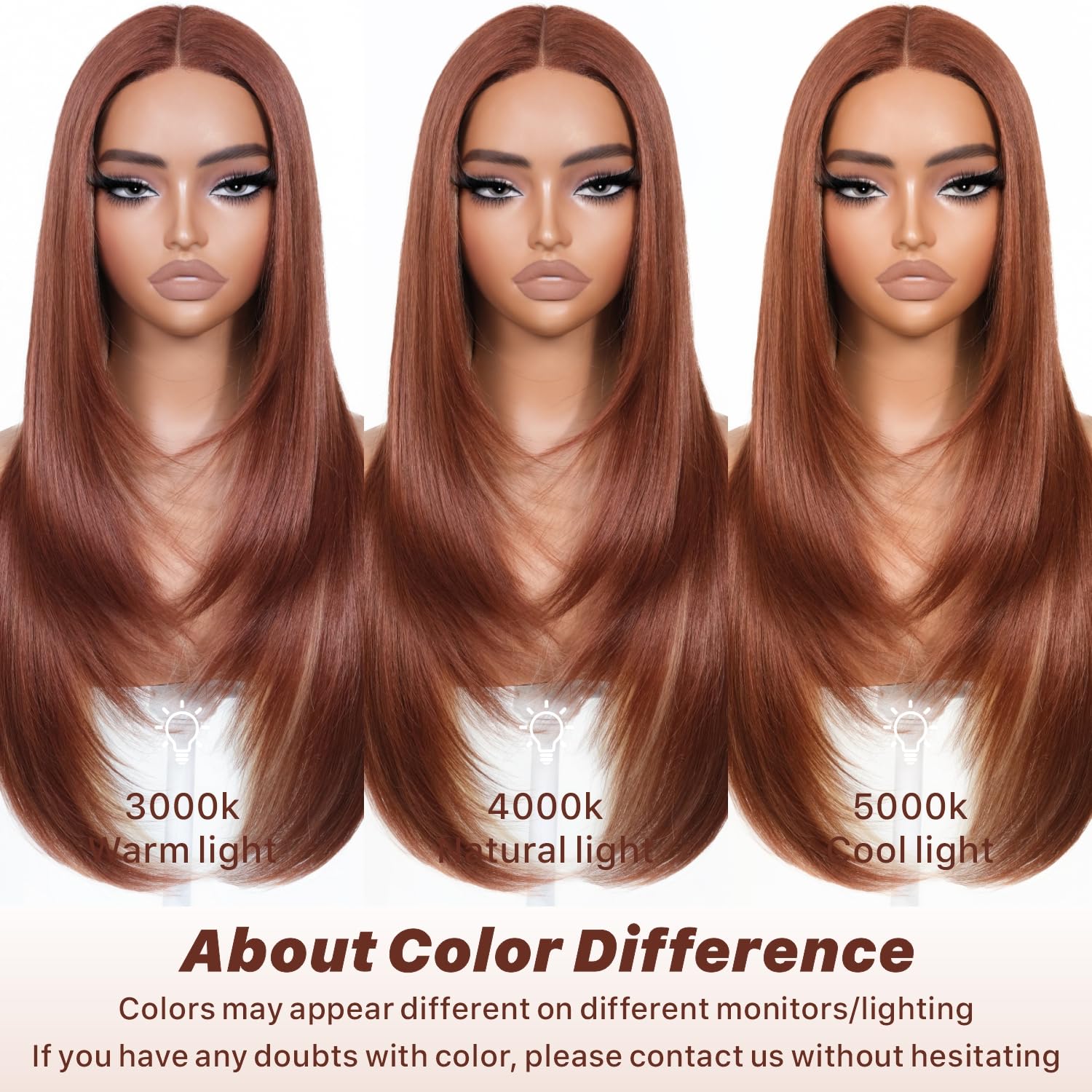 Cooper Blond Wear and Go Glueless Wigs Pre Plucked Pre Cut for Beginners Synthetic Lace Front Wigs For Woman With Bangs Long layered Straight 26 Inch Ginger Highlights 3 Seconds to Wear