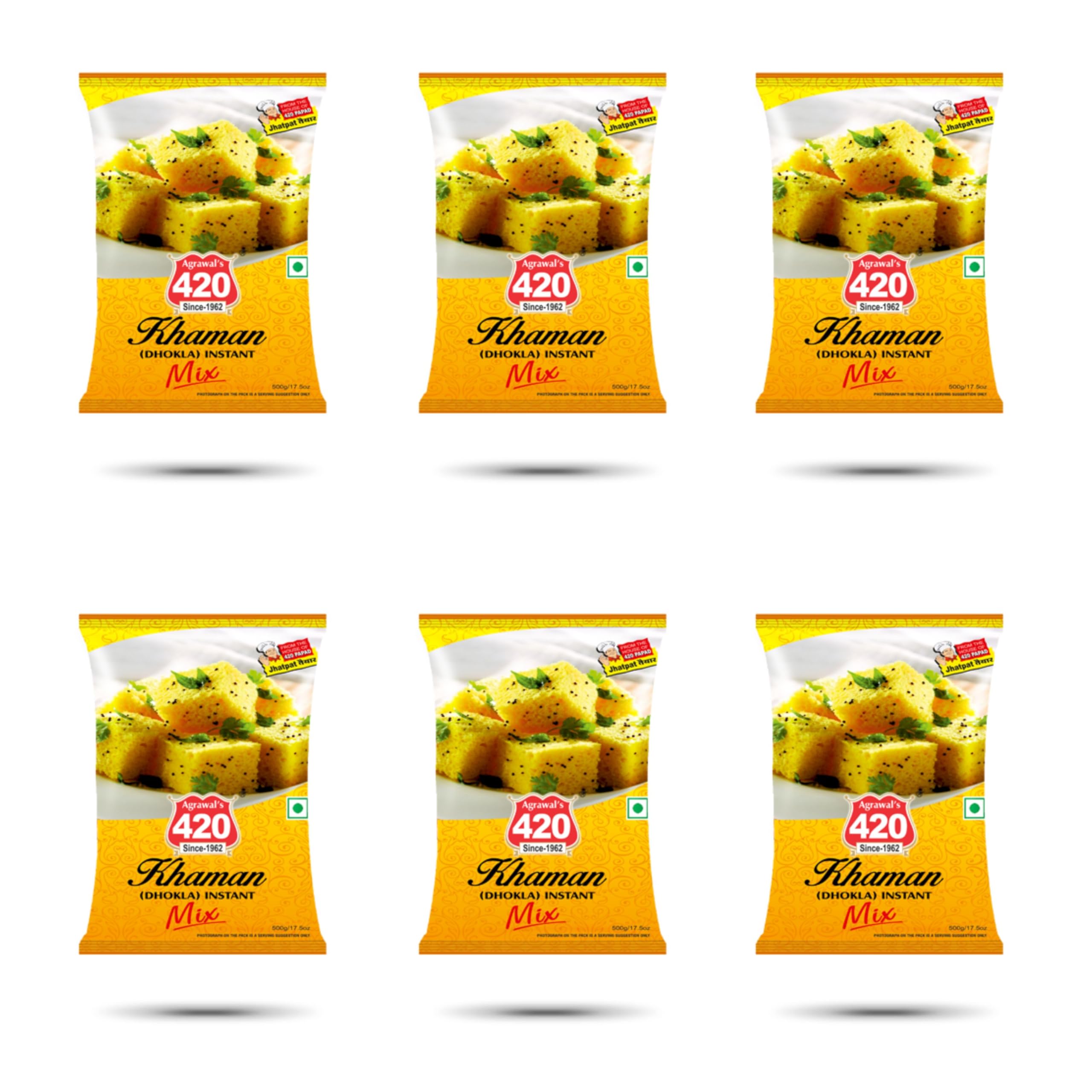 Agrawal's 420 Instant Khaman Mix | Authentic Gujarati Dhokla in 10 Minutes | Chana Dal Flour Based Soft & Spongy Snack | Pack of 6, 200G Each-picture-31