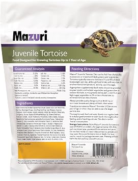 Mazuri | Juvenile Tortoise Food for Baby Tortoises | 8 Ounce (8 oz) Bag