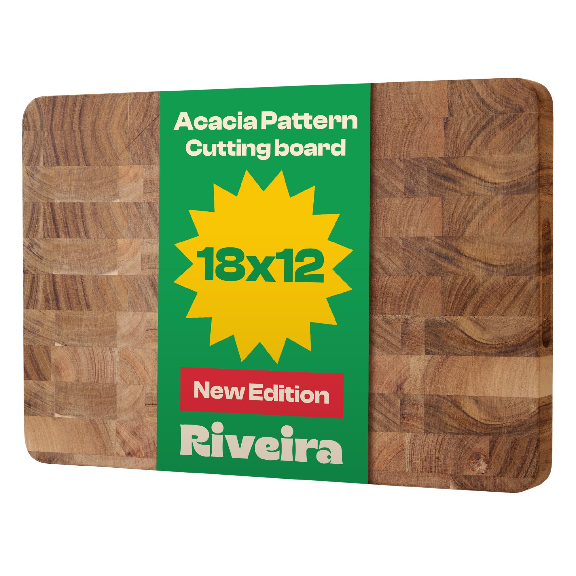 Riveira XXL Wood Cutting Board 36x24 Inches – Giant Butcher Block, Charcuterie Board & Stove Cover