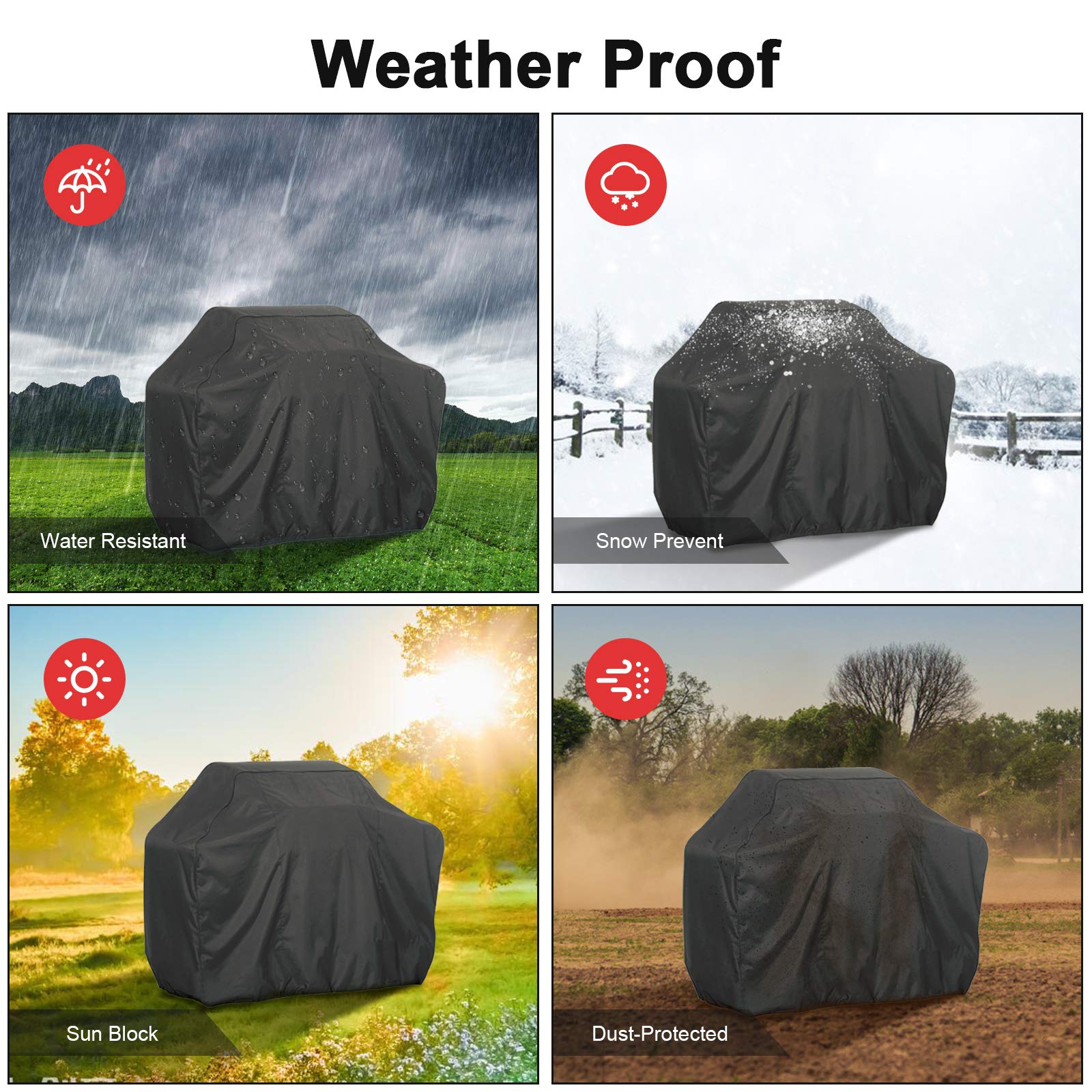 Housse Barbecue Extérieure Imperméable 145x61x117 Cm - Protection Campingaz Contre Pluie Neige