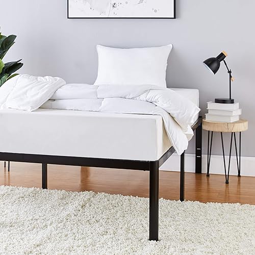 Miniatura 6 de Tienda Basics Base de cama antideslizante resistente y resistente, tamaño individual, soporte de listones de acero, sin ruido, fácil montaje, 18