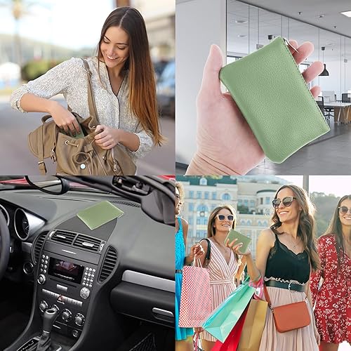 Miniatura 6 de TIESOME 2 monederos con patrón de lichi de poliuretano, con cremallera, monedero portátil, mini monedero de cambio para mujeres, bolsillo para