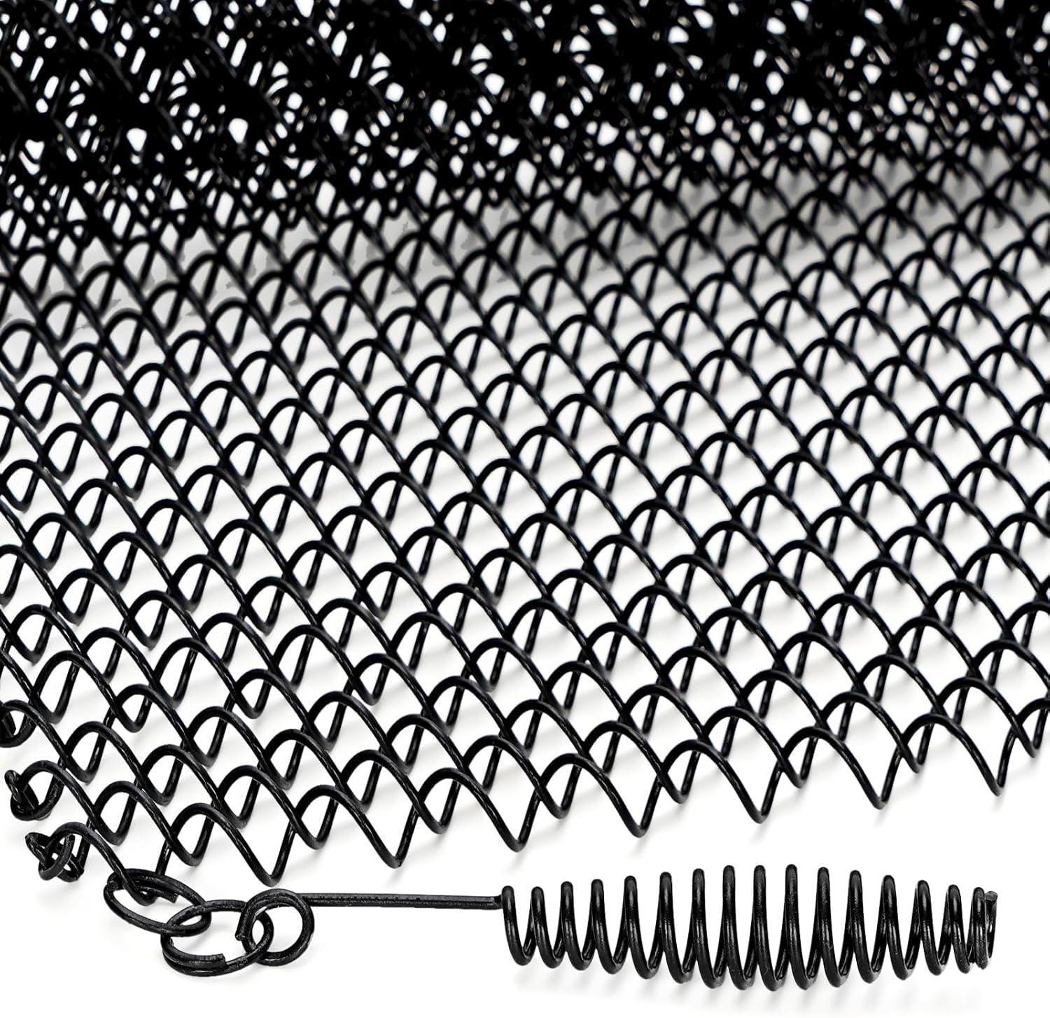 Fireplace Screen Mesh Curtain 2 Pcs - 22"x24" Fireplace Mesh Screen for Wood Burning Fire Stove Spark Guard Chain for Hearth Metal Replacement Hanging Curtain Screens (Black