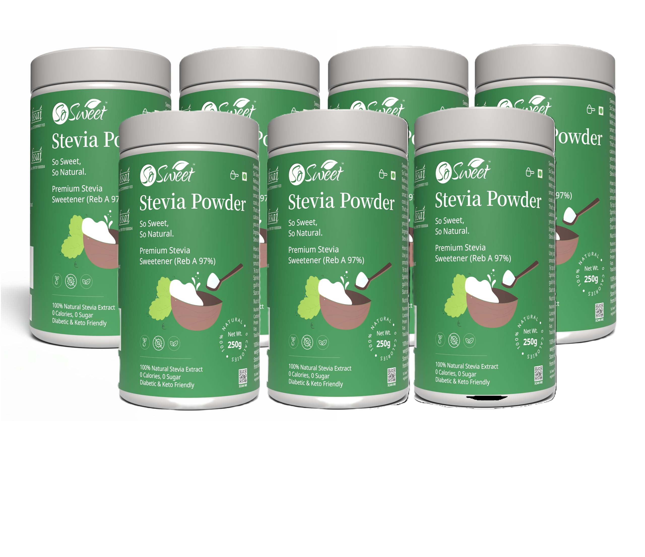 So Sweet Stevia Powder Sugar Free Natural Zero Calorie Sweetener - 1250gms (Pack of 05) (250Gm Each) — Amazon image 14