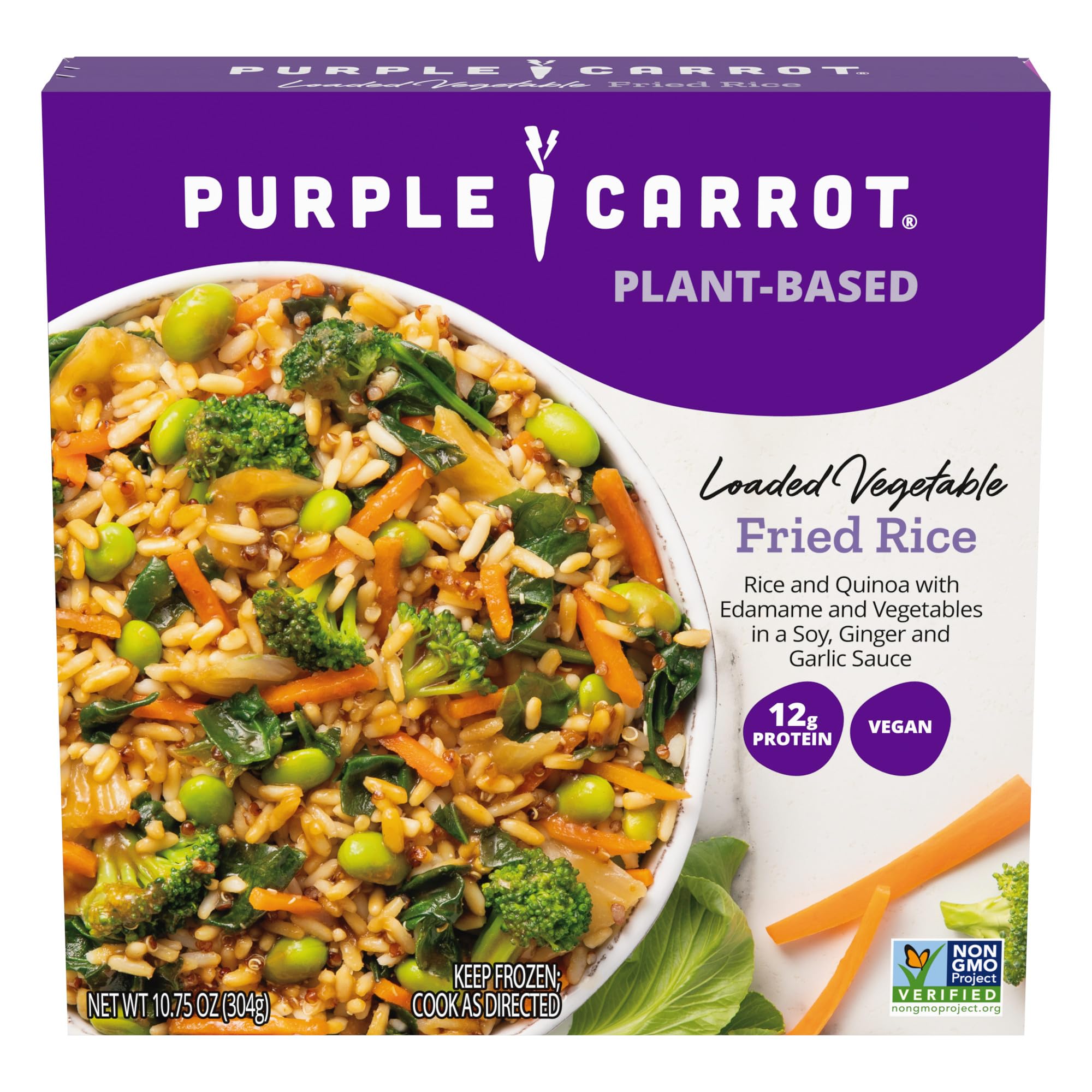 Purple Carrot Plant-Based Loaded Vegetable Fried Rice, Frozen Meal, 10.75 oz.