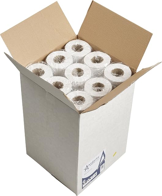 Andarta 2 Ply White Hygiene Roll 50m. Quality Recycled 20" Hygiene Roll. Bulk Pack of 9 Strong and Durable Disposable Paper Rolls, Kitchen Roll, Bathroom. Multipack Couch Roll