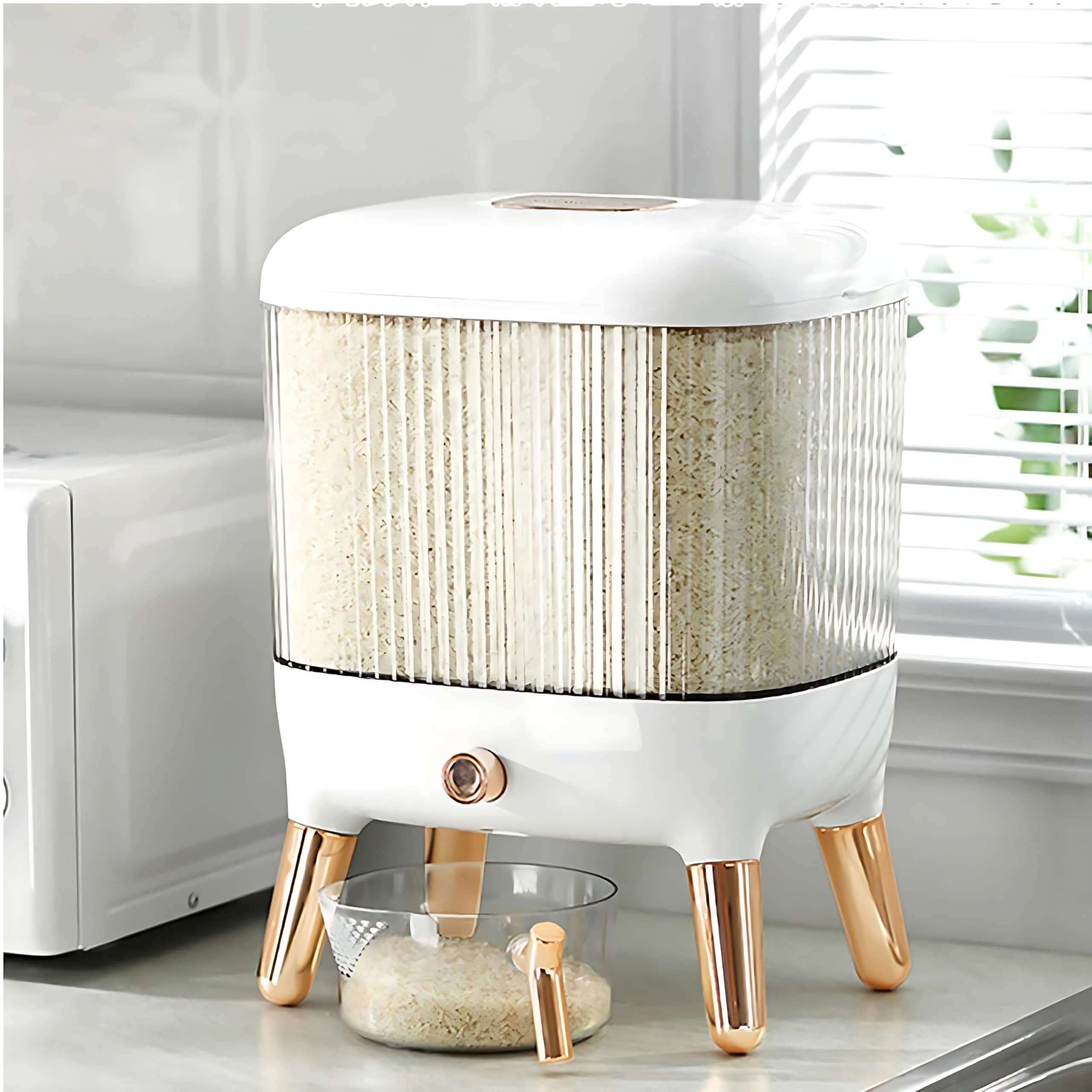 Gobelet de mesure inclus distributeur de riz 10kg transparent cuisine