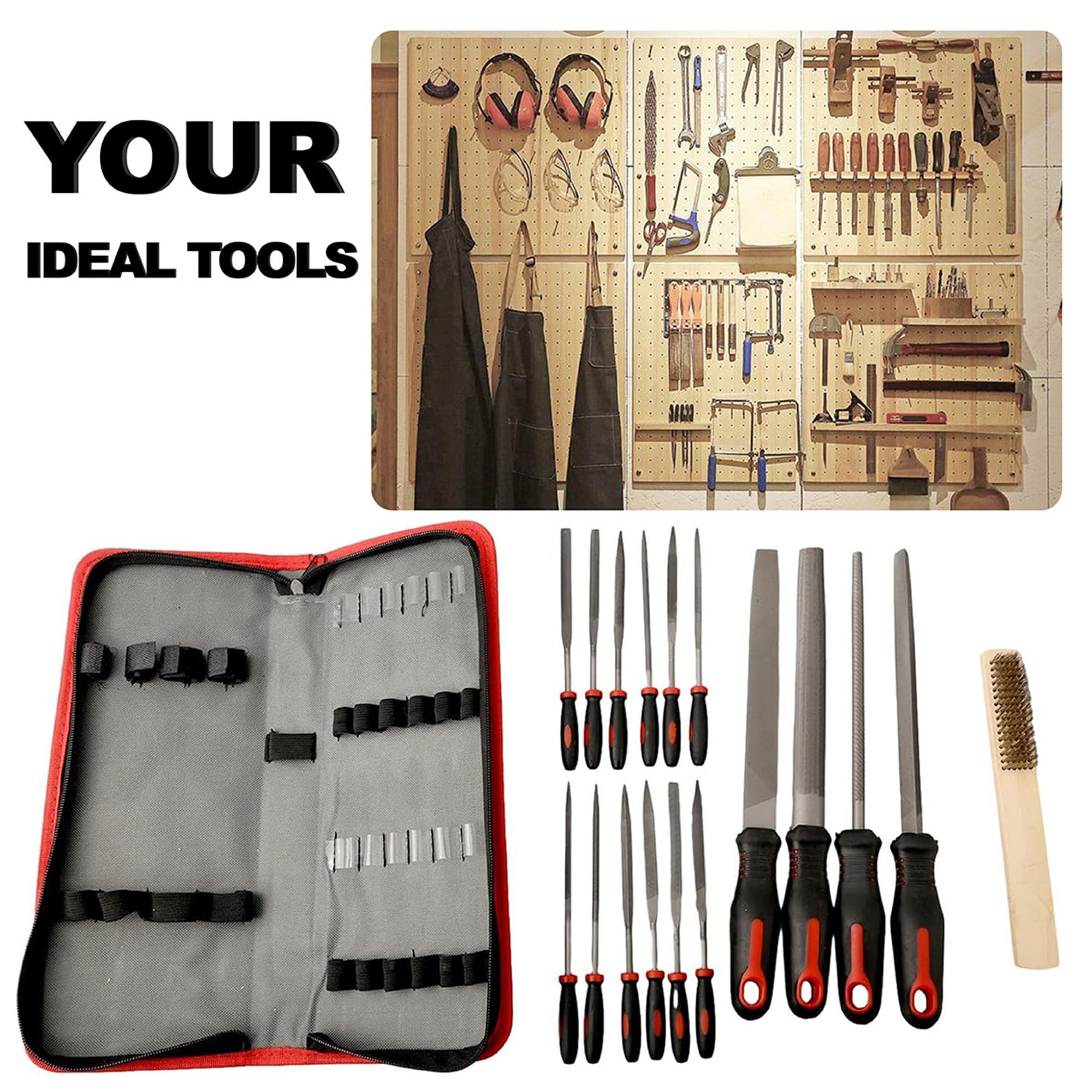 Juego de 17 limas de metal de alta resistencia T12 de acero al carbono para metal, madera, acero inoxidable, plástico, herramientas de bricolaje