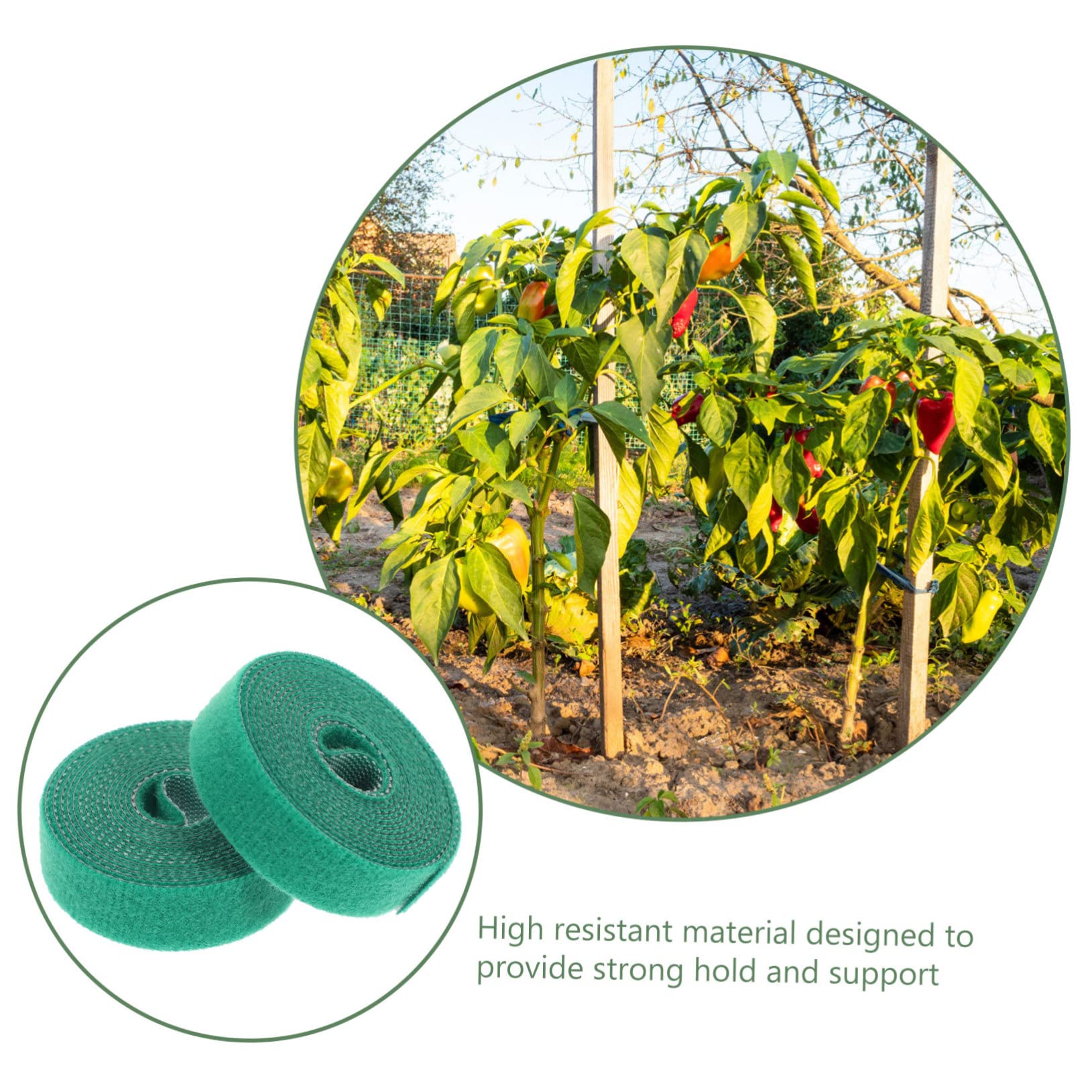 Sosoport 8stücke Verstellbare Pflanzenbinder Hochwertigem Grünem Material Wiederverwendbare Gartenbänder Für Unterstützung Von Tomaten Und Kletterpflanzen Fuß Pro Rolle