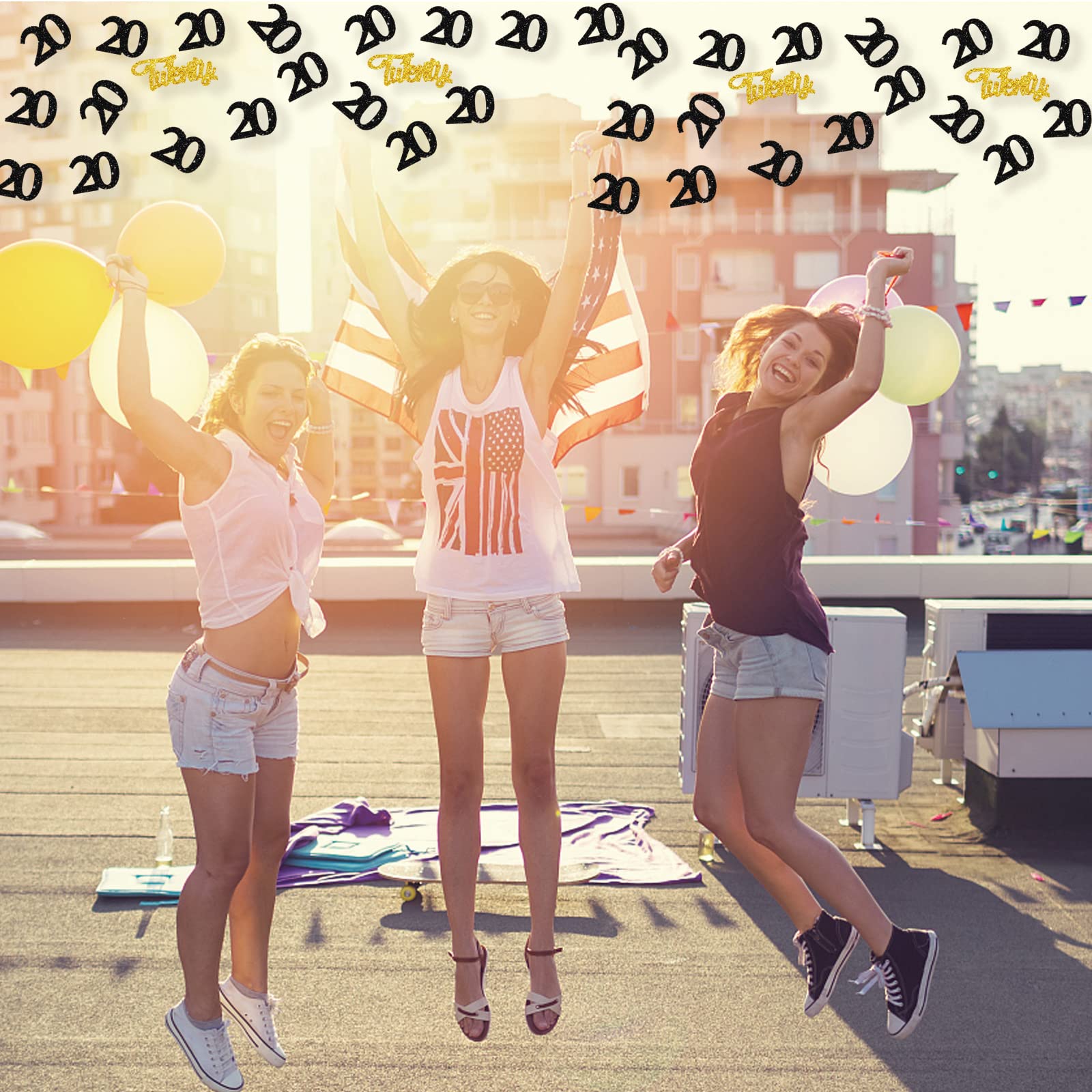 100 Stück Gold-Glitzer-Konfetti Zum 20. Geburtstag – Perfekt Für Tischdeko, Cake Smash & Party
