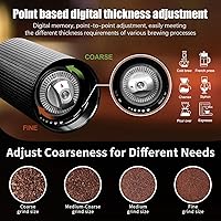 Vista 3 de Molinillo de café manual de 0.88 oz, molinillo de café manual CNC de acero inoxidable con ajuste de posicionamiento de doble rodamiento, molinillo