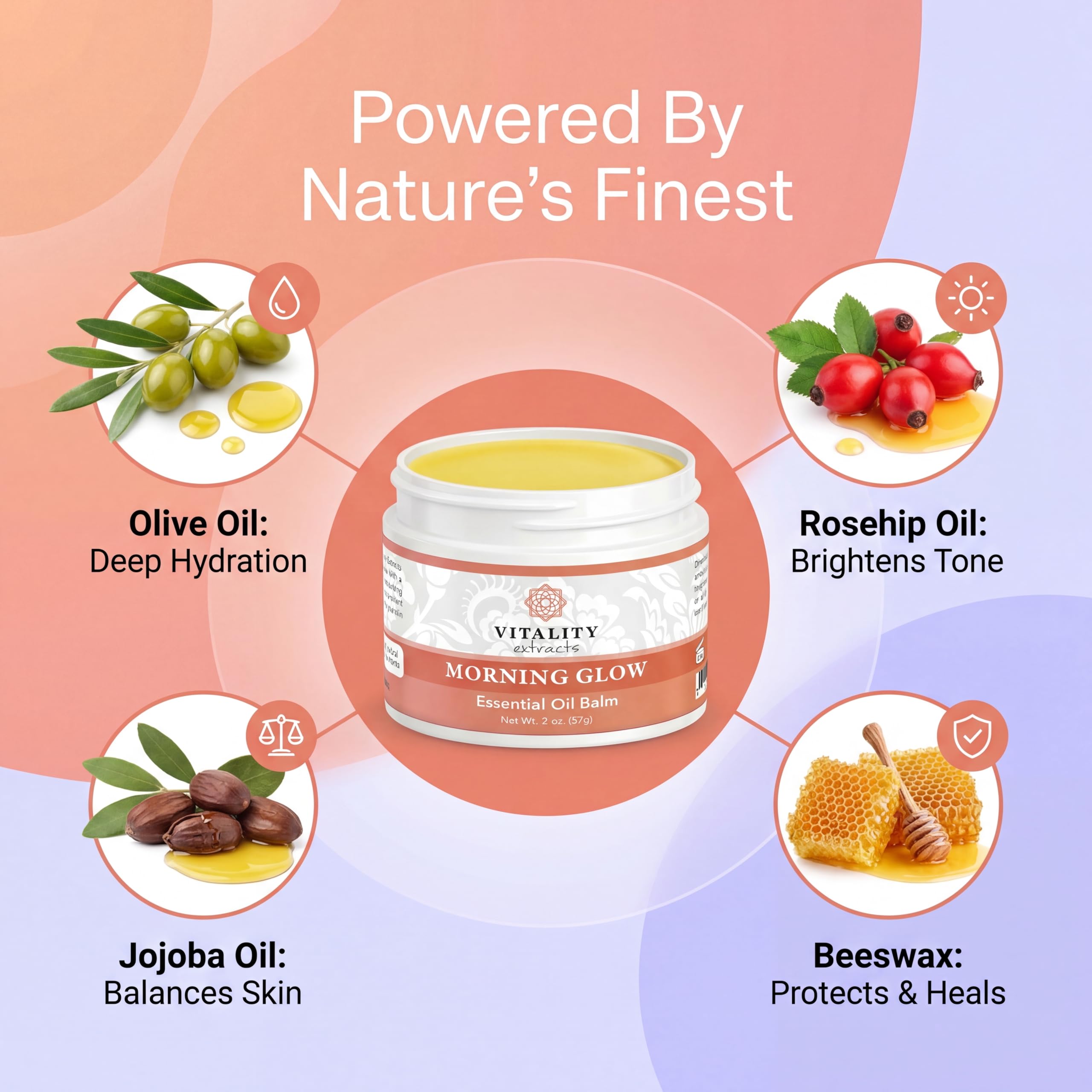 Vitality Extracts Morning Glow Essential Oil Balm, 2 oz
