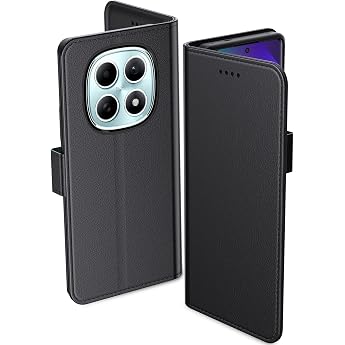 Aiziki Mobile Phone Case for Xiaomi Redmi Note 15 5G RFID Leather Foldable Protective Case Wallet Cover Flip Case [Card Slots] Compatible with Redmi Note 15 5G Case - Black