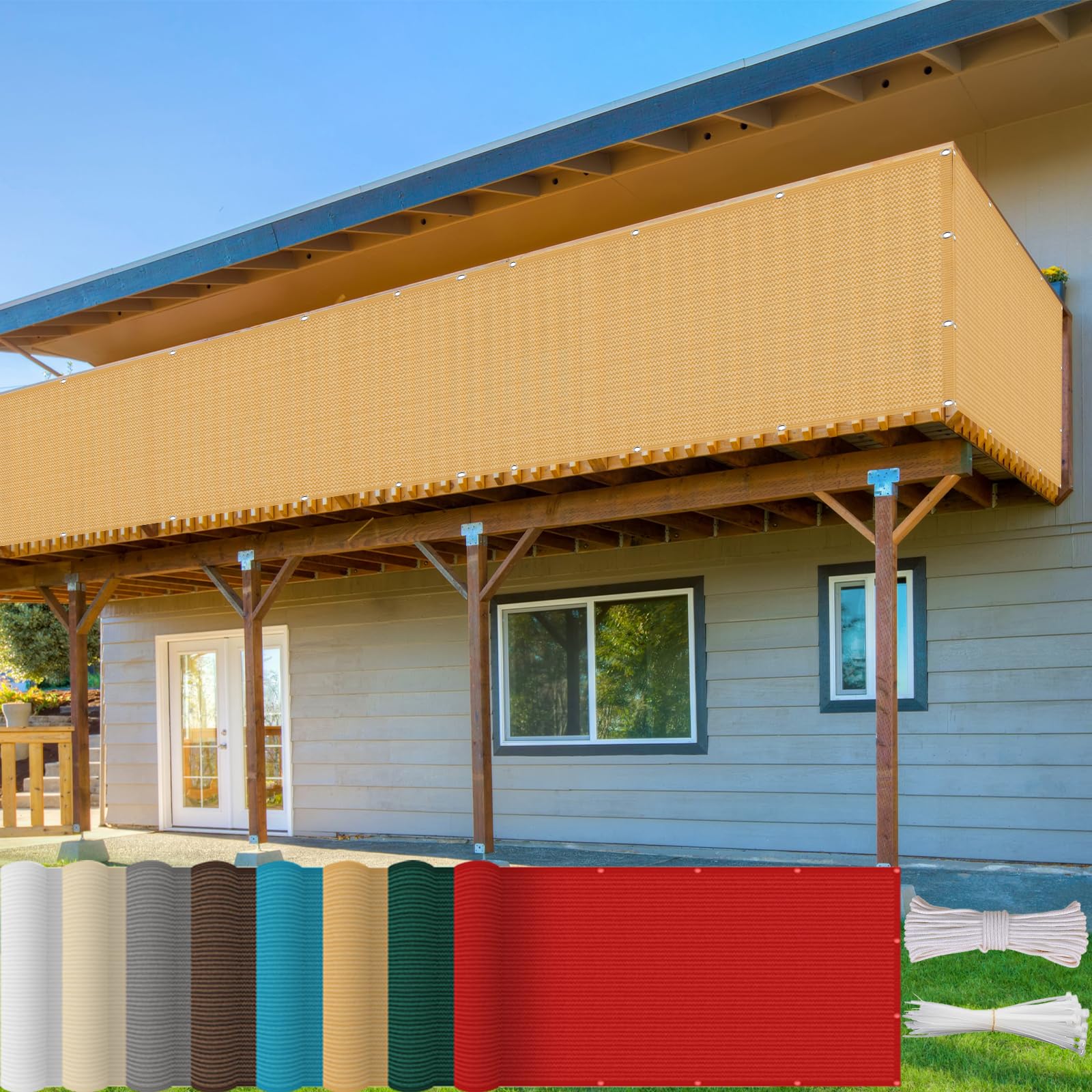 Paravent extérieur 160x350 cm pour créer un coin d'ombre sur le patio