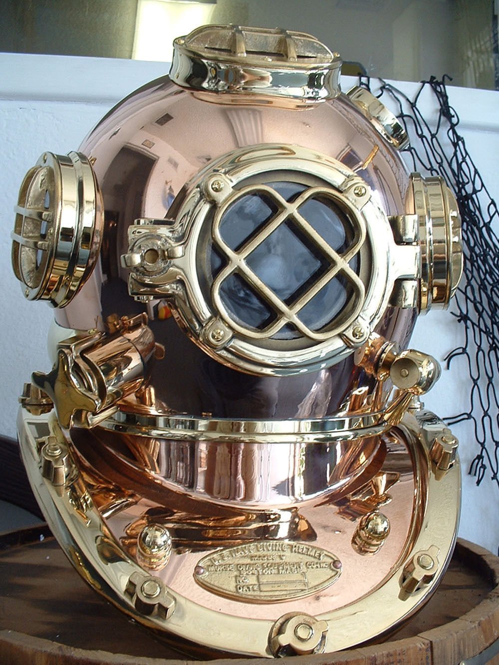 VINTAGE SOLID COPPER BRASS LONDON SCUBA DIVERS DIVING HELMET ROYAL NAVY MARINE