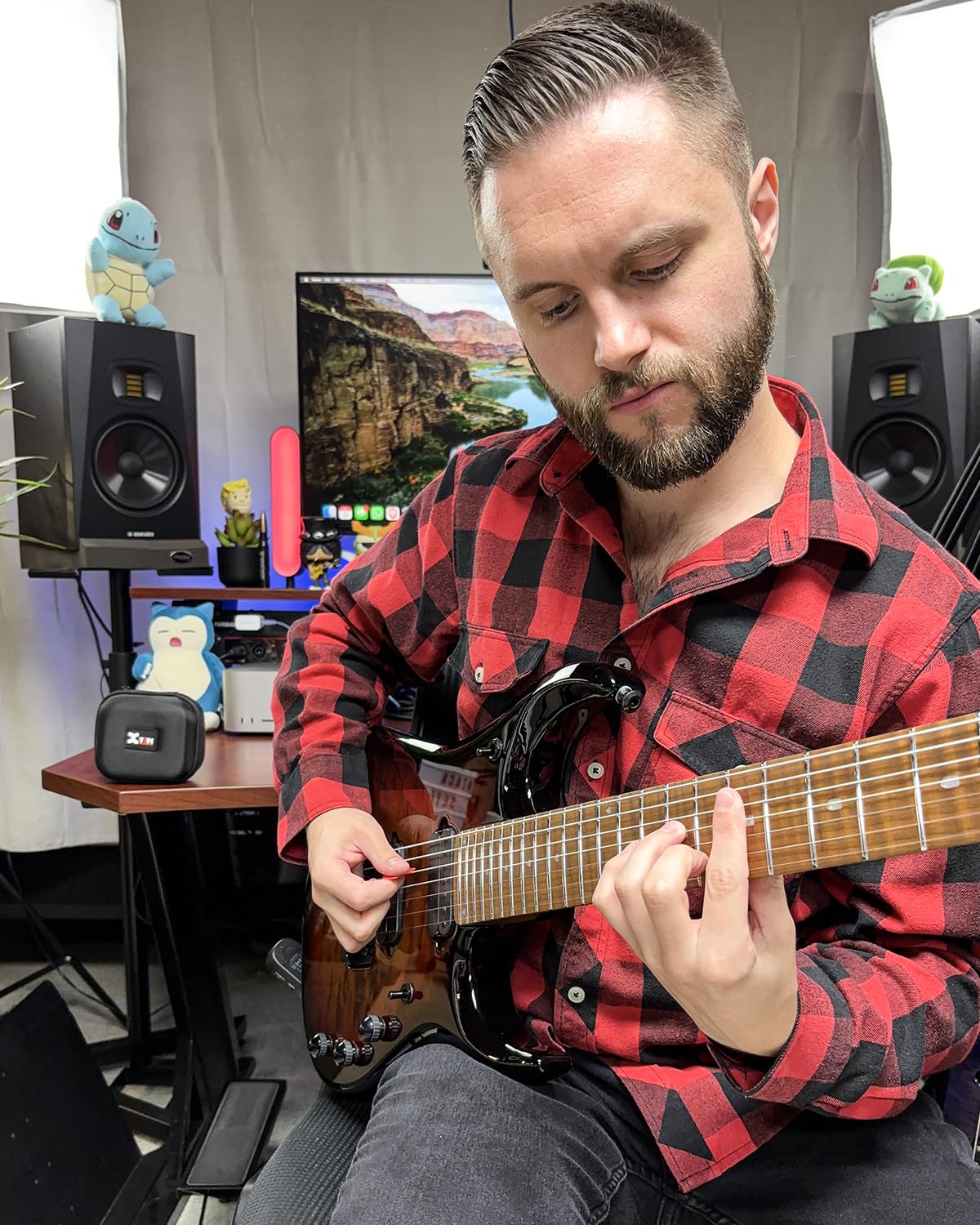Sistema inalámbrico para guitarra Xvive AC58 5,8GHz, Sistema inalámbrico A58 para guitarra con estuche de carga para guitarra eléctrica/acústica con pastillas activas o pasivas