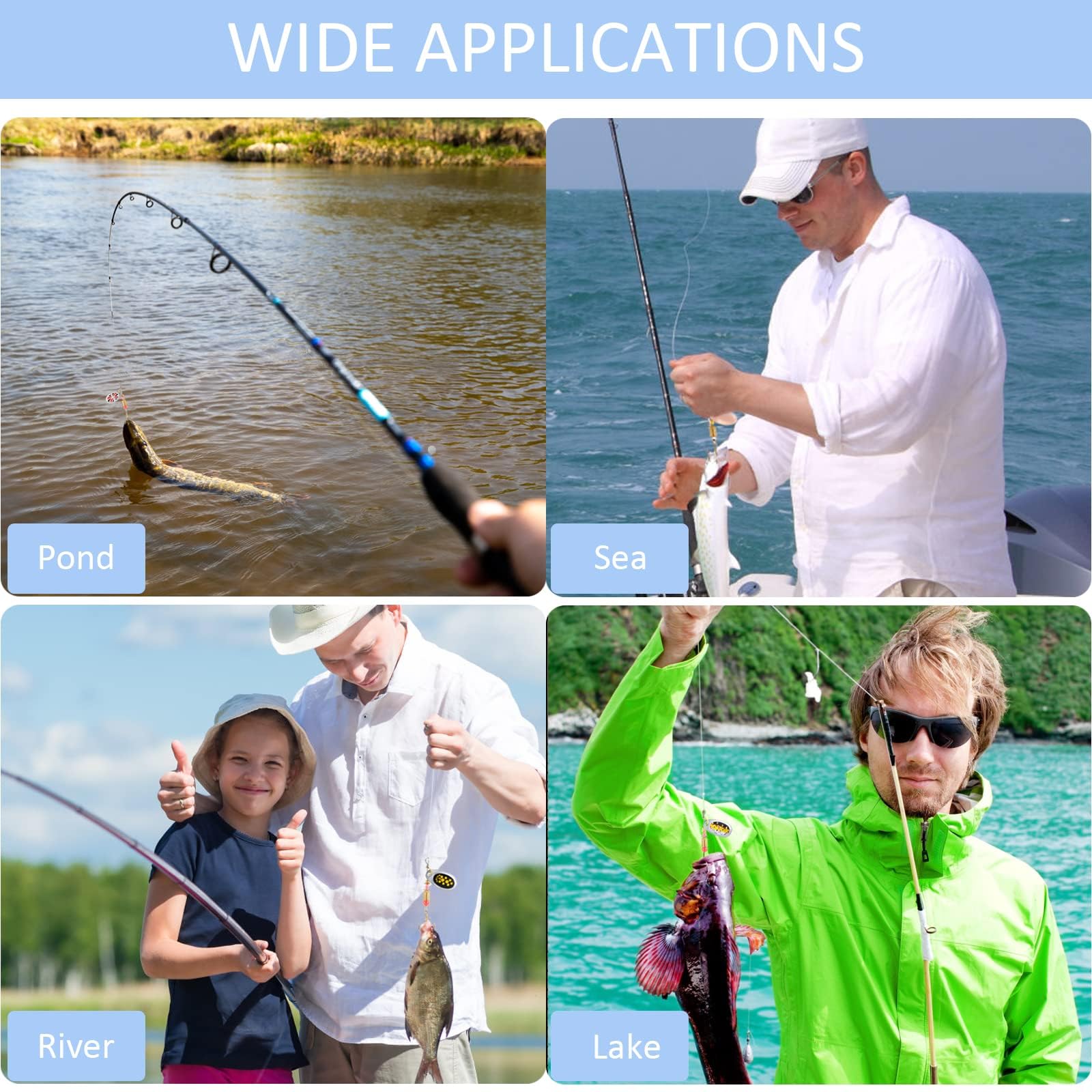 10 Pezzi Esche da Pesca Cucchiaini da Pescas Esche Artificiali Spinning Trota Cucchiaini Pesca Spinning Paillettes con Gancio per Persico Luccio Trota Pesci Bass