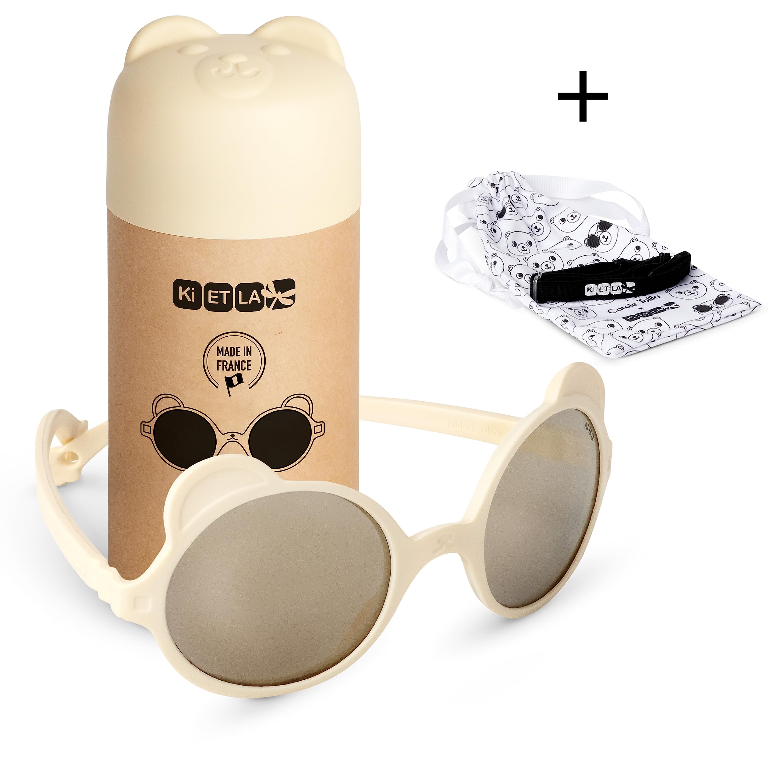 Ki ET LA - UV-Sonnenbrille für Babys und Kleinkinder - Ours'on - Creme