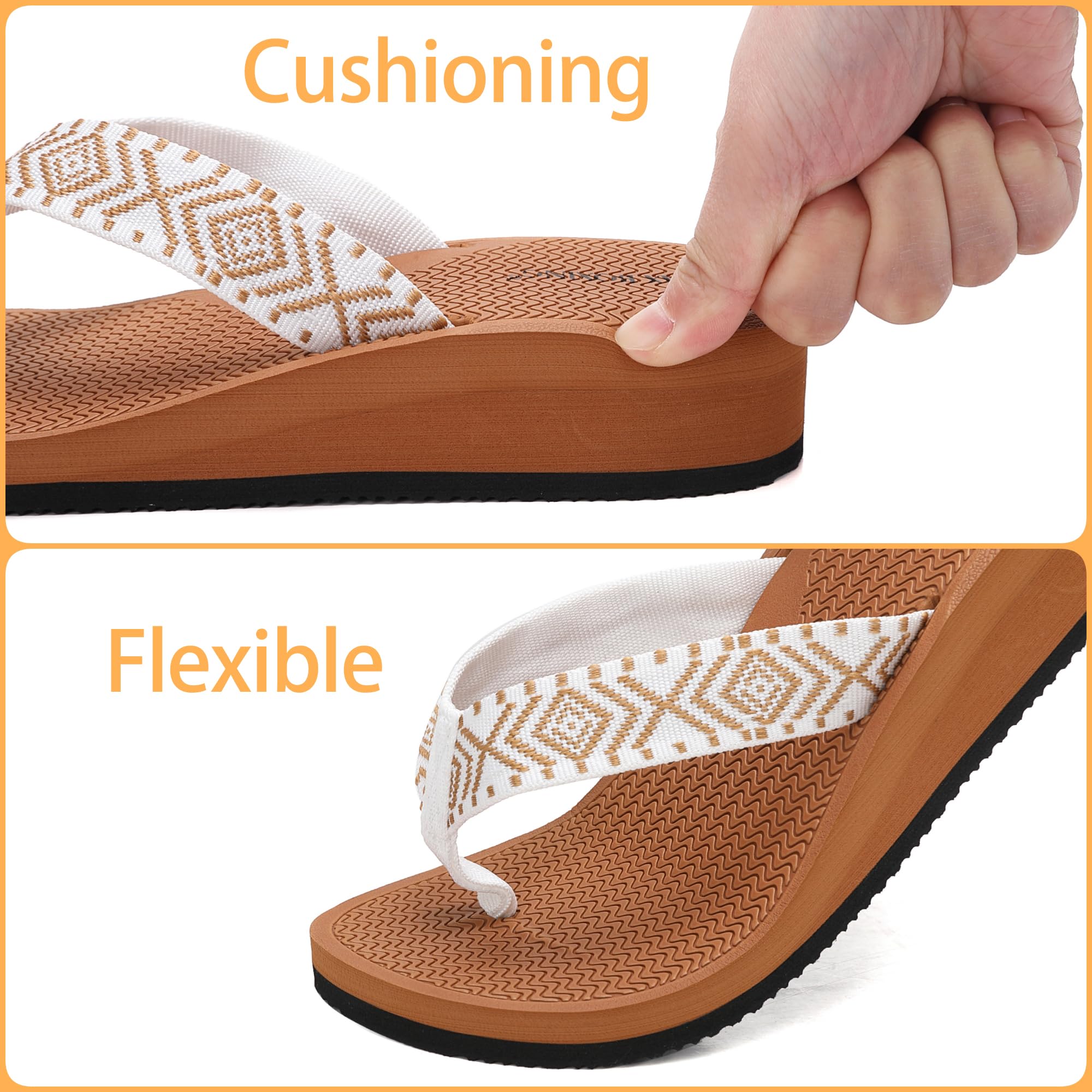 AX BOXING Chanclas Mujer Plataforma con Soporte de Arco Plantar EU 36-41
