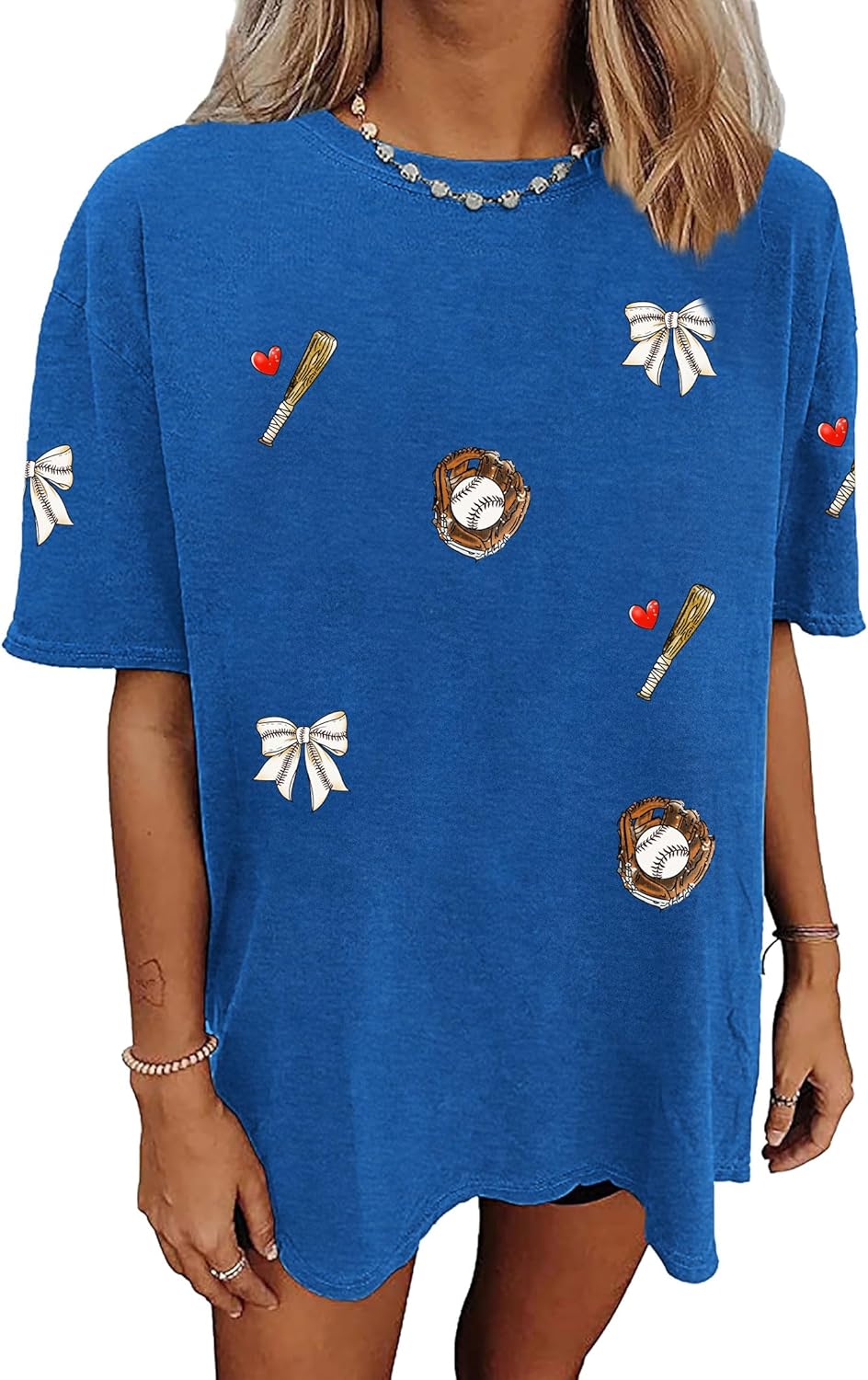 Baseball Shirt Women Oversized:Baseball Mom Shirts Game Day Baseball Tops Summer Casual Loose Short Sleeve Tee