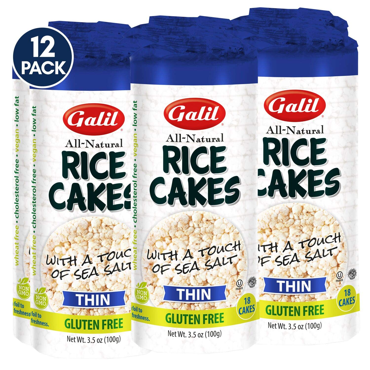 Thin Rice Cakes with Salt, 3.5 Ounce (Pack of 12)
