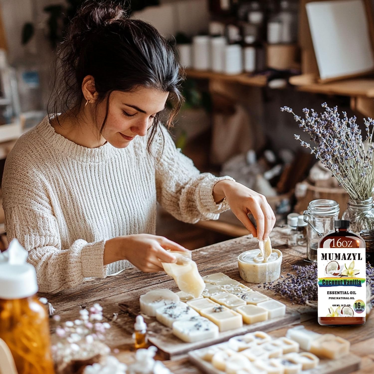 Coconut Vanilla Essential Oil, Coconut Vanilla Oil 16 Fl Oz 480ML for Diffuser Humidifier Yoga Cleaning DIY Candle Soap Making Essential Oils - Image 5