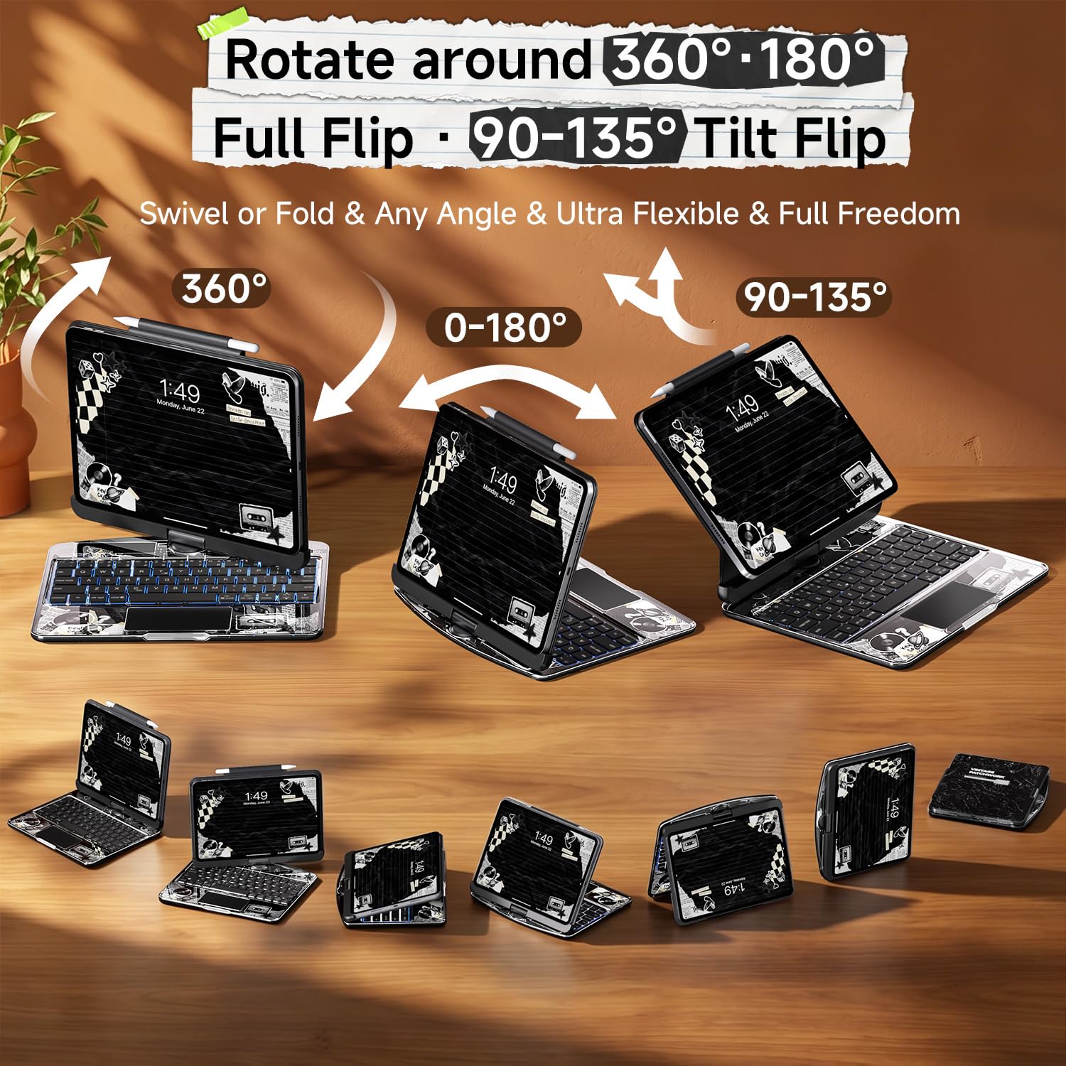 iPad A16 Keyboard Case - 360° Rotation & Magnetic -2 iPad A16 Keyboard Case - 360° Rotation & Magnetic -2