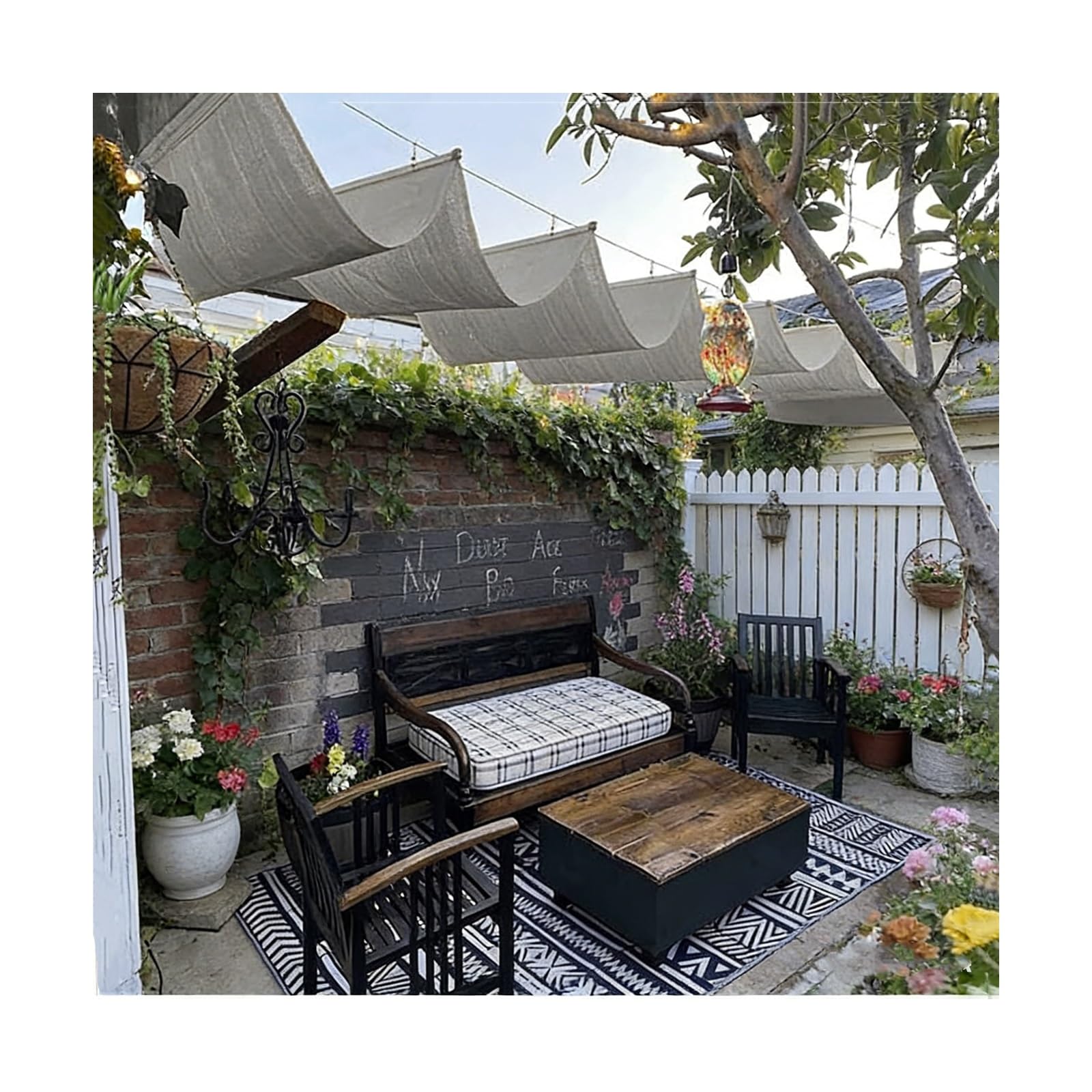 Voile d'ombrage ondulé de rechange pour réparer une pergola usée
