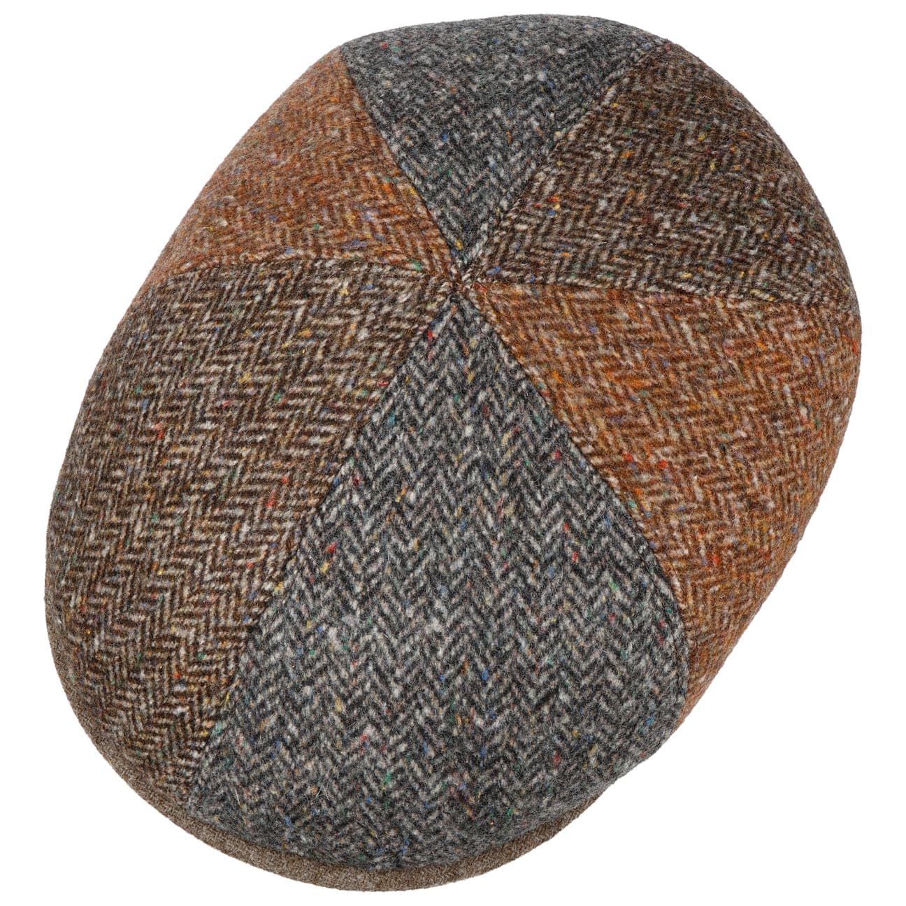 LIERYS Bruceville Flatcap męska – Made in Italy z daszkiem na zimę, jesień, jesień, zimę – S (54-55 cm) beżowo-szara