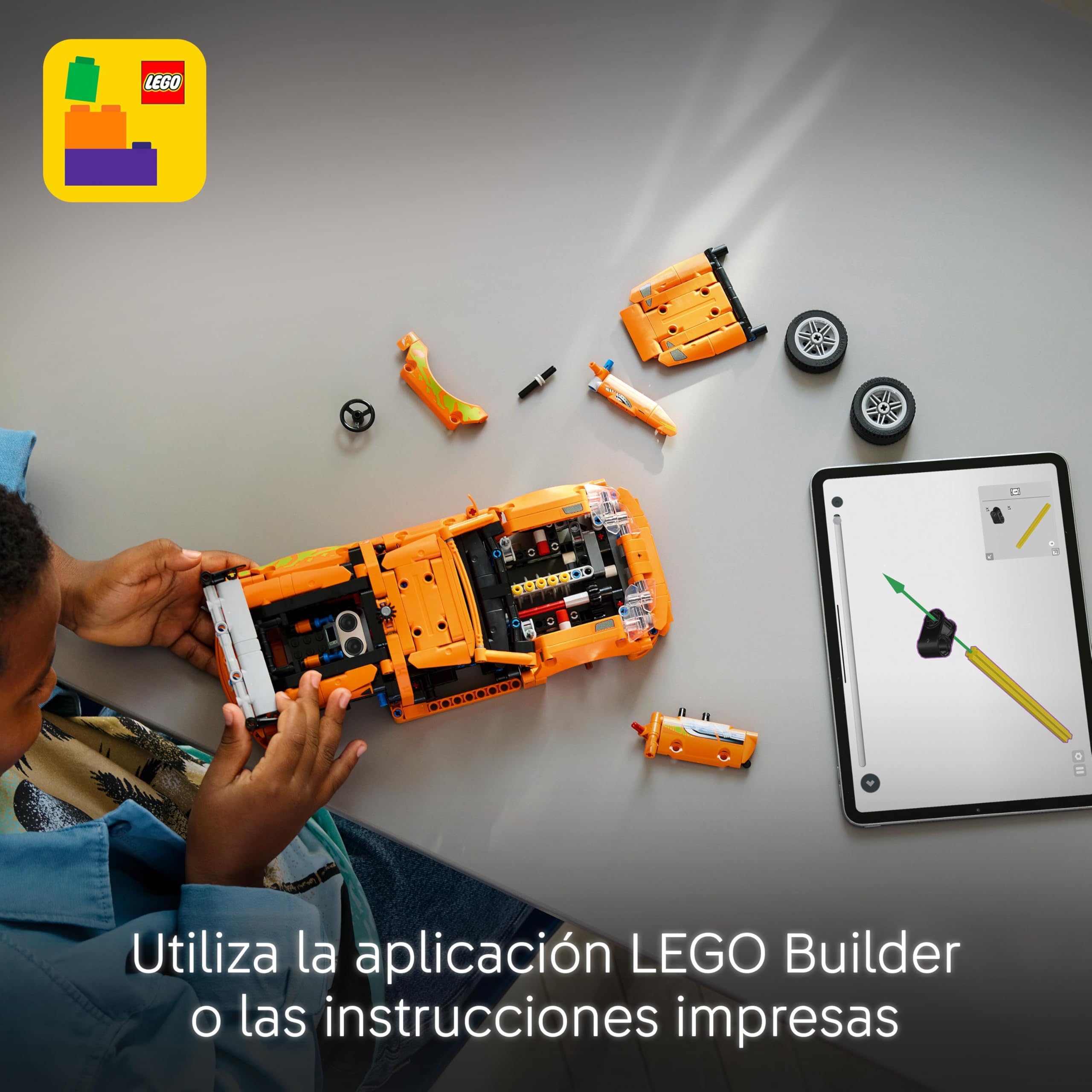 LEGO Technic Fast and Furious Toyota Supra MK4 Kit de Maqueta de Coche Deportivo de Juguete con Motor de 6 Cilindros, Regalo para Niños y Niñas de 9 Años o Más y Aficionados al Motor 42204