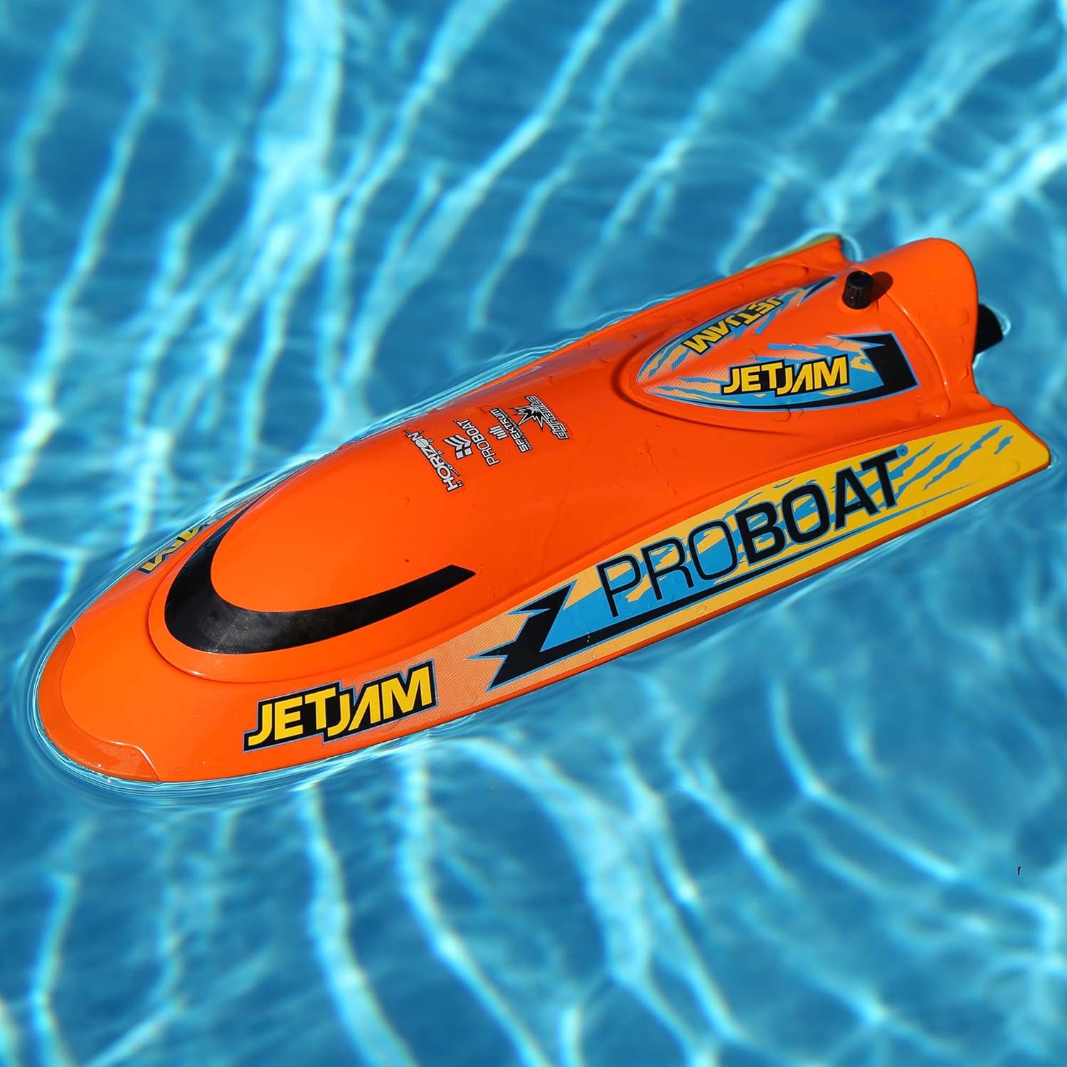 Horizon Hobby Pro Boat RC Jet Jam V2 12" Self-Righting Pool Racer Brushed RTR Batteries for Transmitter Not Included Orange PRB08031V2T1