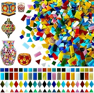LITMIND 2800 Pcs Opaque Stained Glass Mosaic Tiles – Assorted Colors, 4 ...