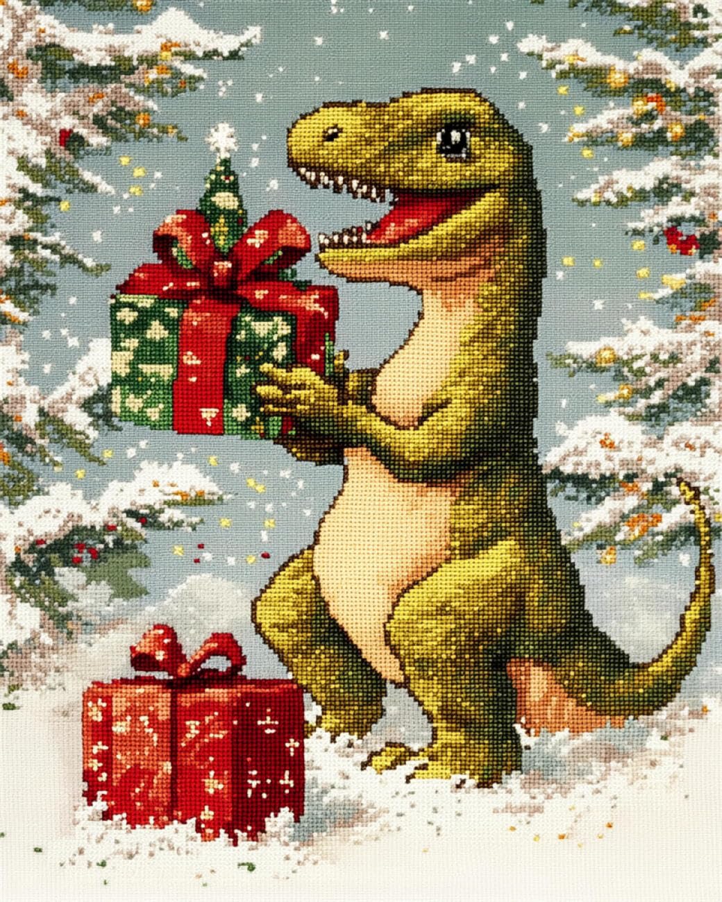 Animale Tappeto Annodato Da Realizzare Dinosauro Dei Cartoni Animati Kit Tappeto Fai Da Te Con Tappetino In Tela Stampata，Filato Per Uncinetto，Ricamo，Uncinetto，Arazzo Per La Decorazione 23x35in