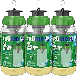 Fly Traps Outdoor- Reusable Hanging Fly Trap- (3-Pack) Add Water to Catch House &amp; Horse Flies in Garden, Backyard &amp; Barn, Natural and Non-Toxic