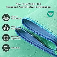 Vista 5 de Almohadilla de cama de posicionamiento con asas de secado rápido de 34 x 52 pulgadas, almohadillas para incontinencia de 8 asas, lavables