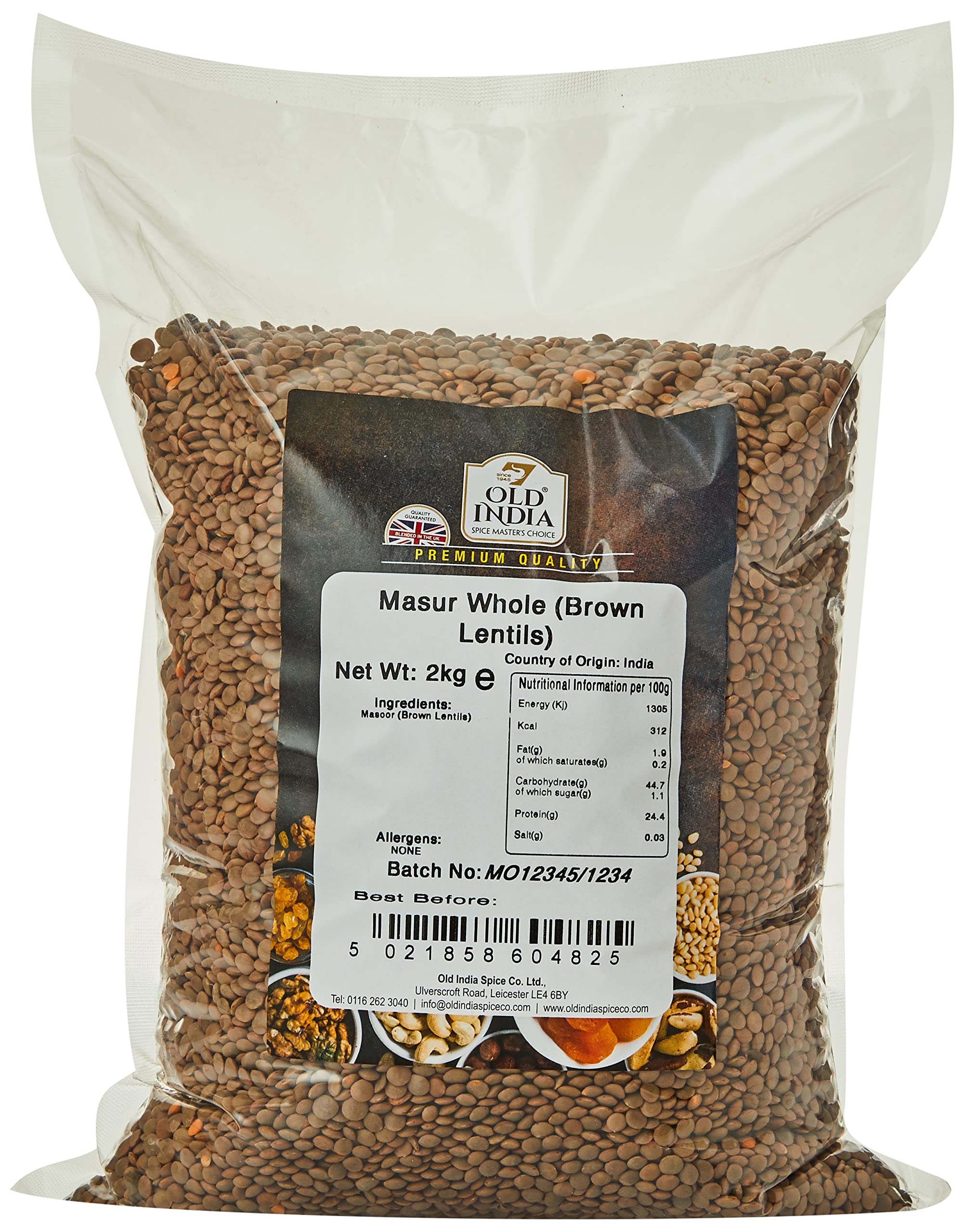 Old India Masur Whole (Brown Lentils) 2kg