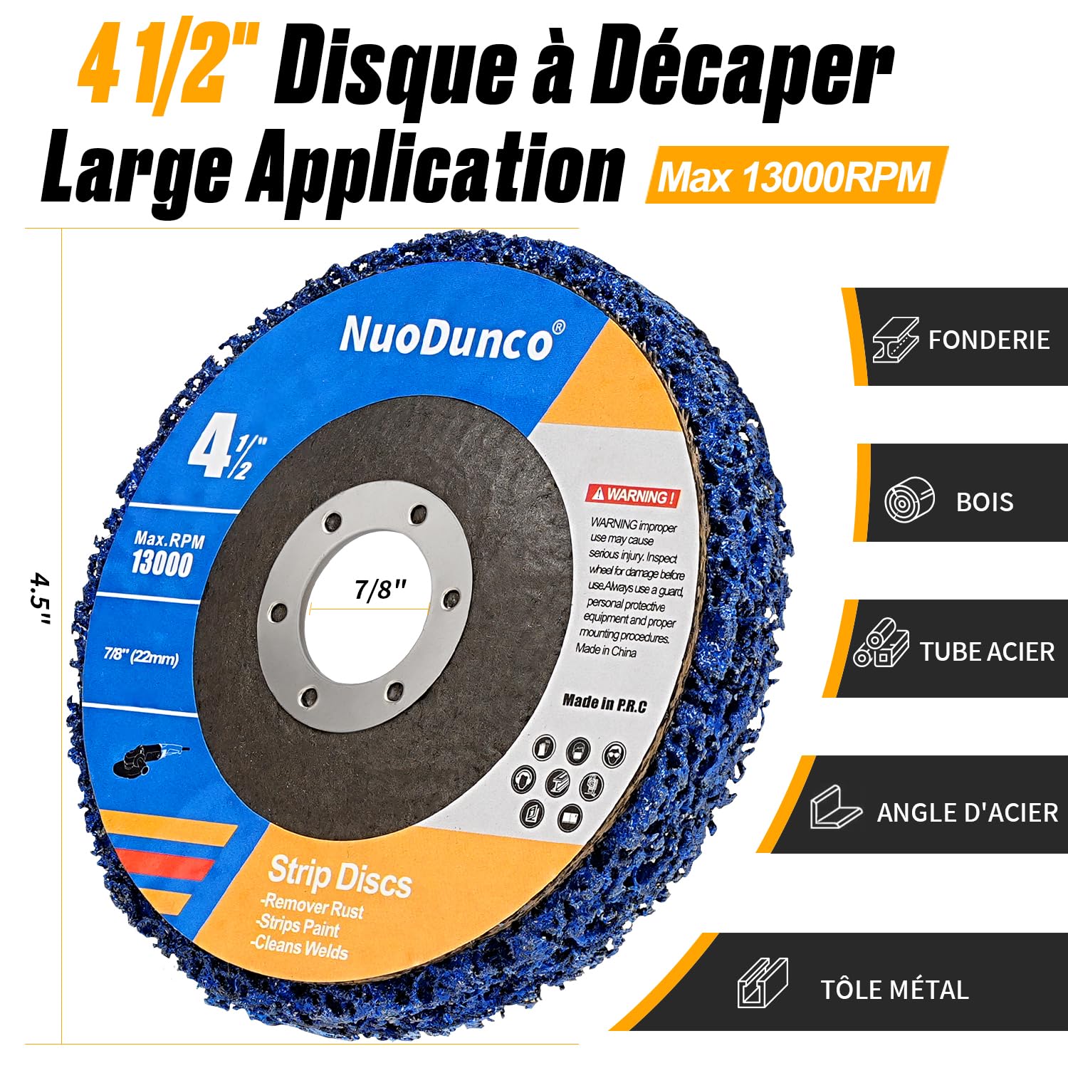 CSD Disques de Nettoyage - 115 x 22 mm Disque Meuleuse Pour Traitement de Surface Peinture Disque Abrasif pour Meuleuse D'angle- Lot de 6