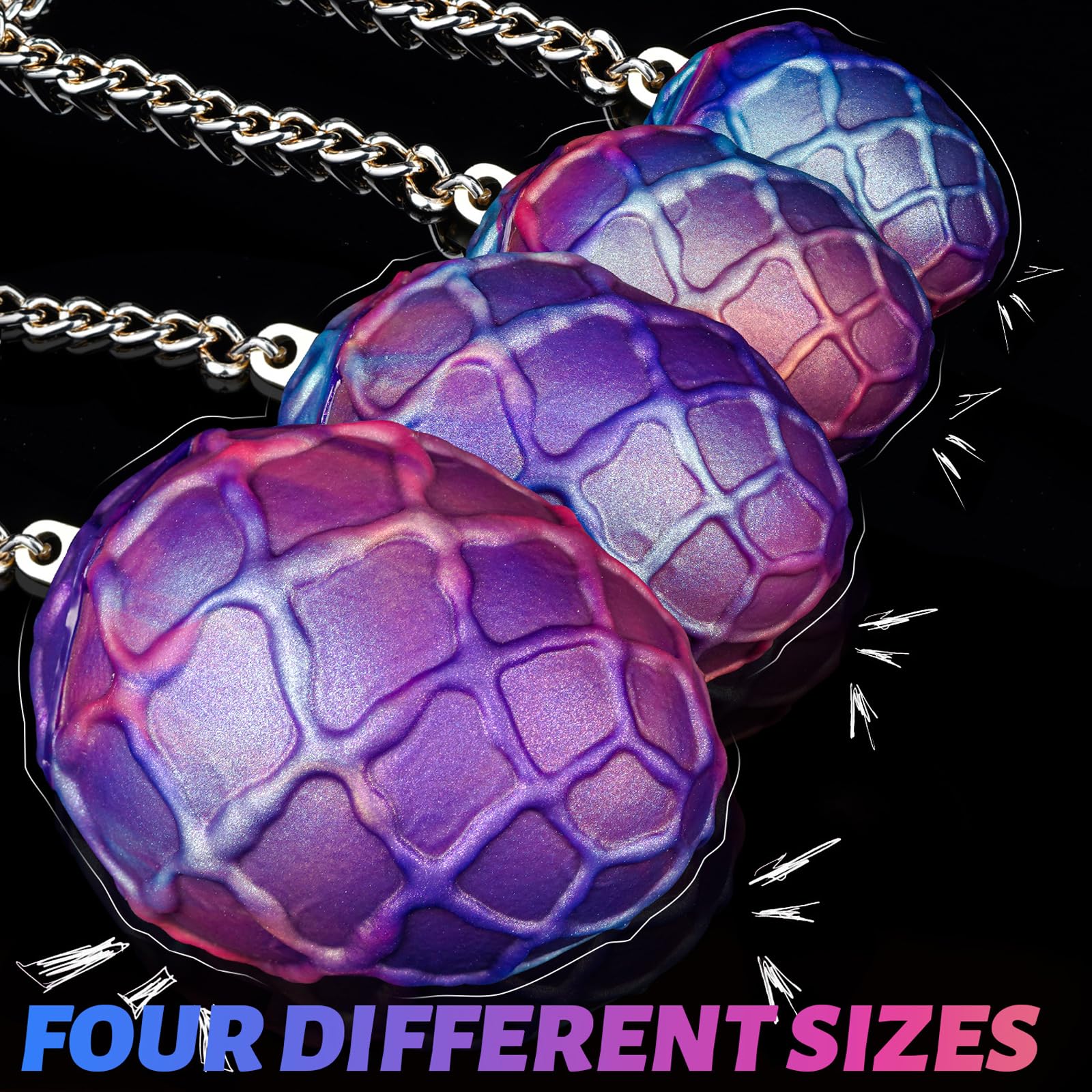 Analkugeln Silikon Anal Beads mit Kette Anal Trainer für Paare, Analdehner für Männer & Frauen, Anal Spielzeug Ei-Form für kontrolliertes Training in 4 Größen（XL）