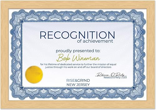 Marco para certificado minimalista natural de 5.5 x 8.5 pulgadas, marco de fotos de madera maciza, incluye acrílico UV, respaldo de tablero de