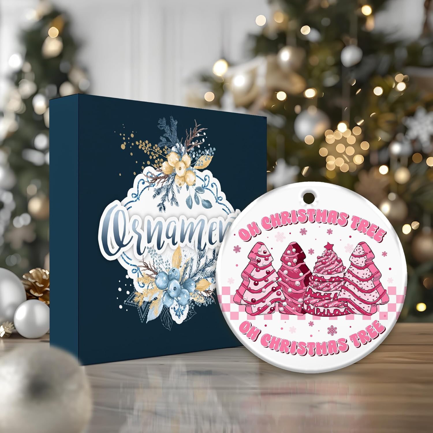 Gift for Girls Ornament 2025, Oh Christmas Tree Ornament – Cute Pink Christmas Tree Decoration, Sweet Treat Cookie, Fun Holiday Décor Gift for Girls, Friends, or Pink Lovers - Image 5
