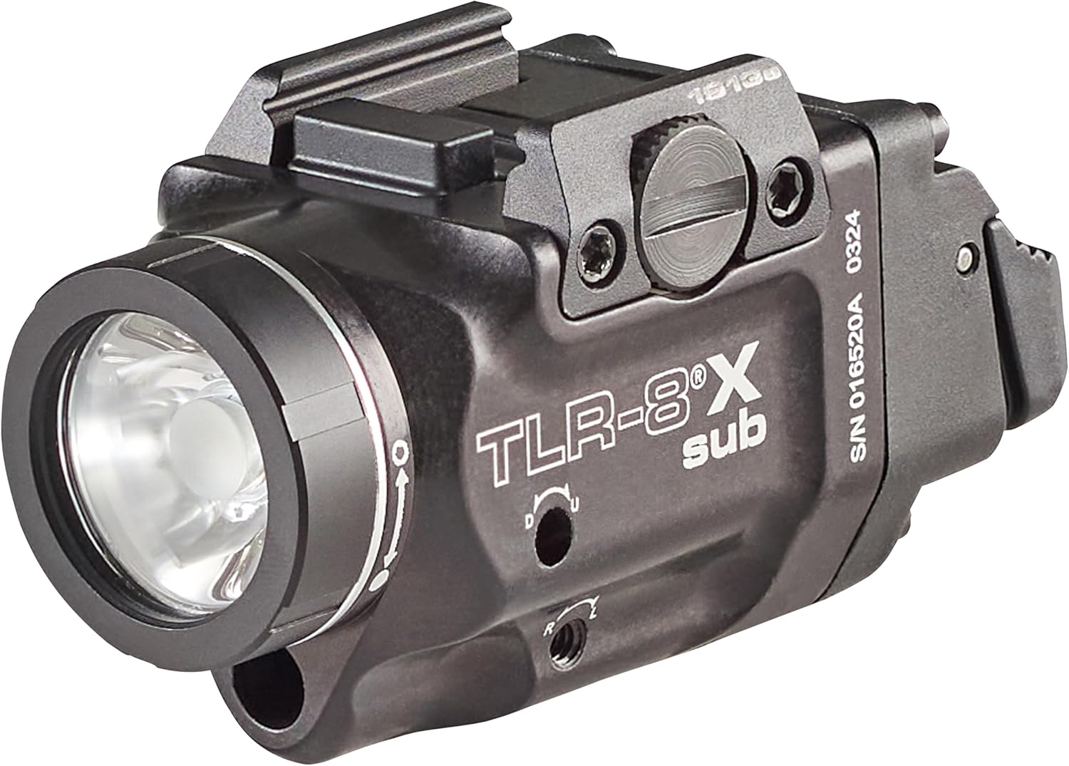 Streamlight 69418 TLR-8 X sub 500-Lumen Rail-Mounted Tactical Weapon Light with Integrated Red Aiming Laser Exclusively for 1913 Short Models Only, Black