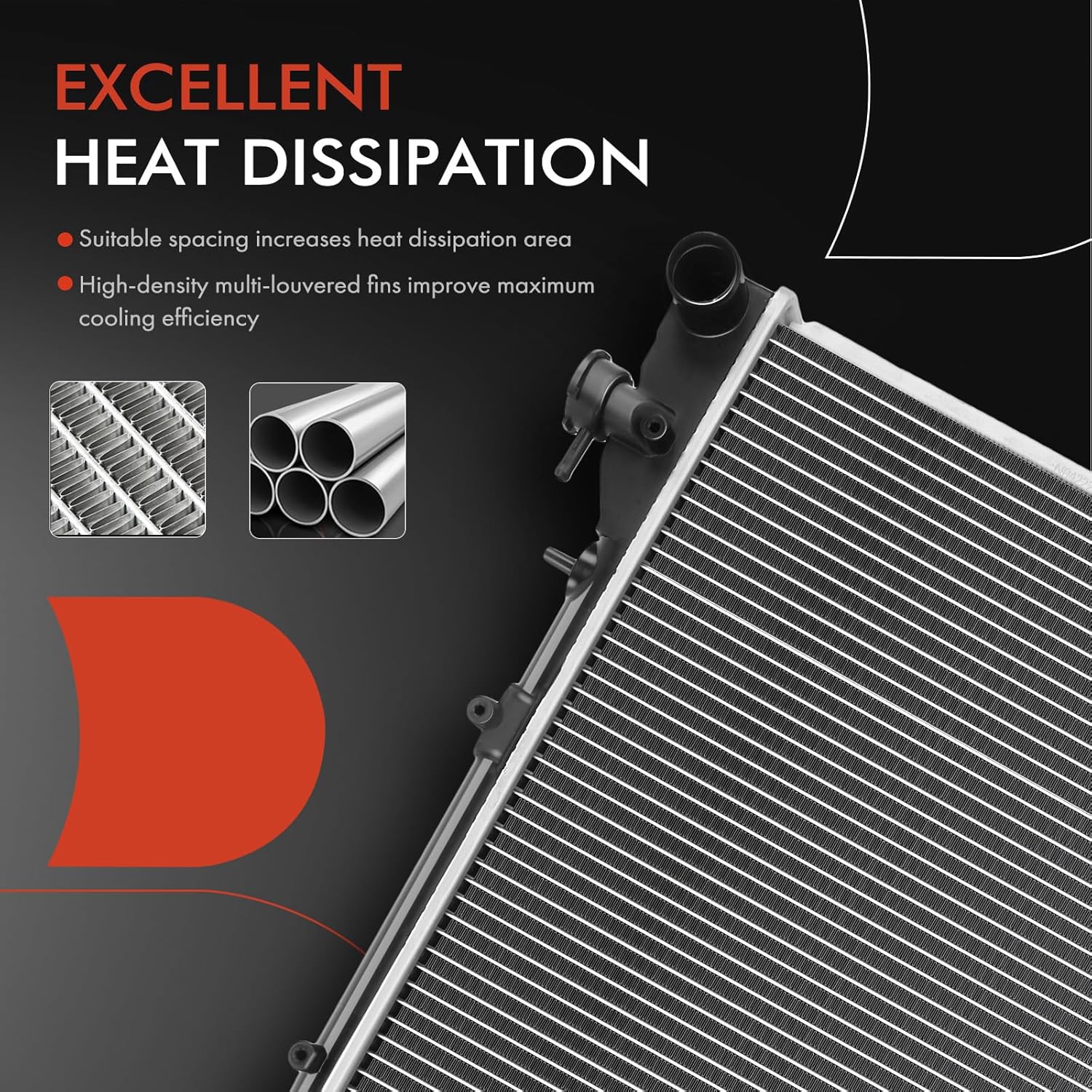 A-Premium Engine Coolant Radiator with Transmission Oil Cooler Compatible with Subaru Forester 1999-2002, Impreza 1999-2000 H4 2.2L 2.5L, Automatic trans. Replace# 45199FC340, SU3010105