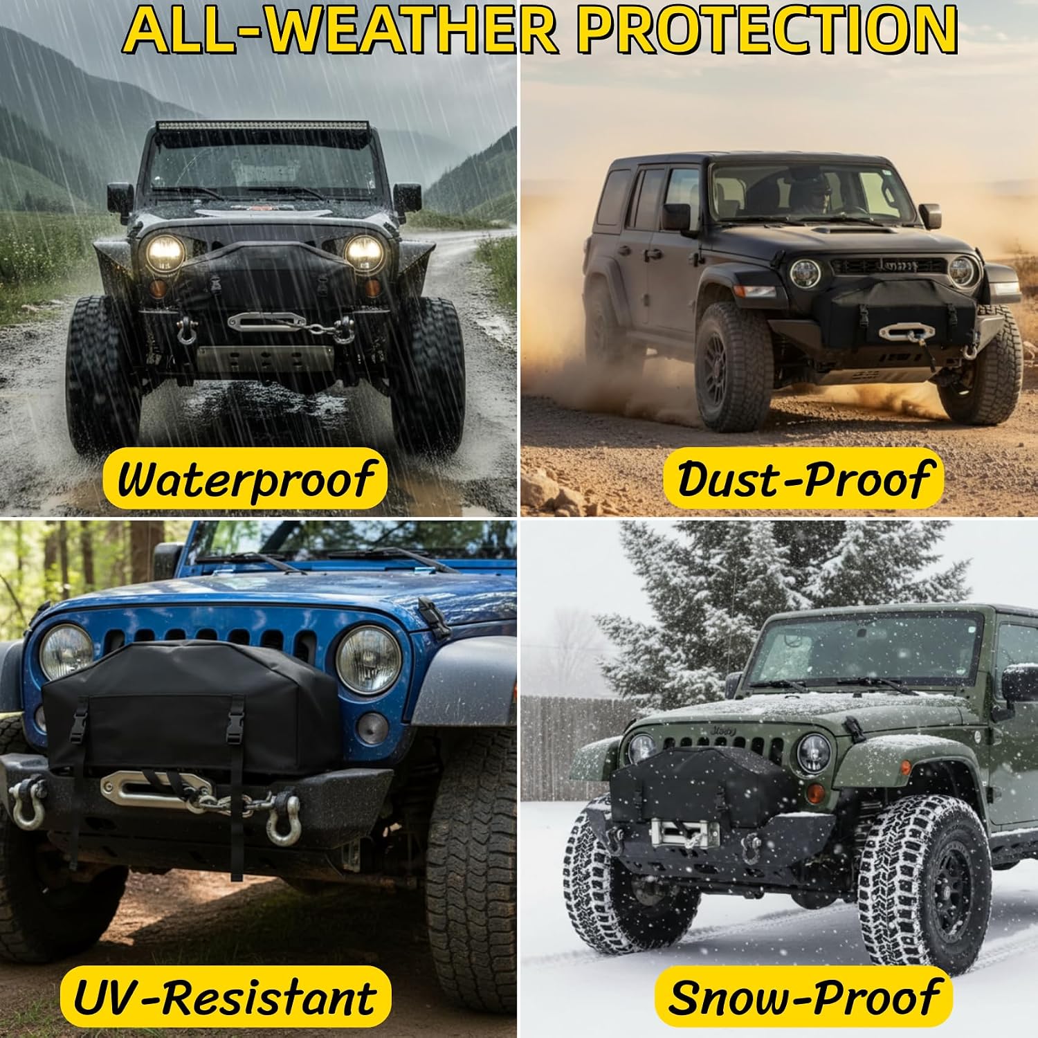 BLIRITEL Waterproof Winch Cover,Heavy Duty UV-resistant Winch Protective Cover,Weather Resistant Dustproof Cover Fit for Electric Winches 8000-13500lbs,Indoor/Outdoor Winch Accessories